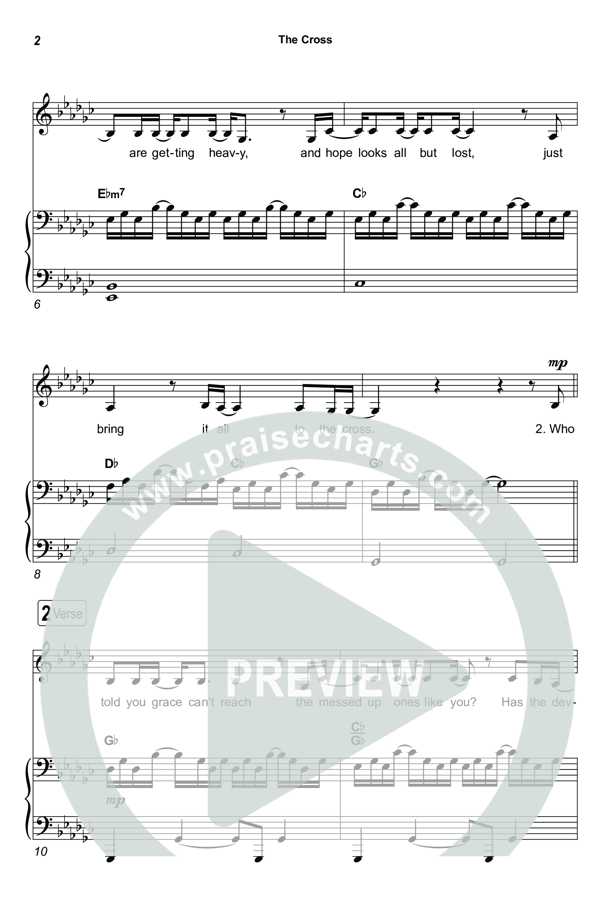 The Cross (Choral Anthem SATB) Octavo (SATB & Pno) (Anne Wilson / Chris Tomlin / Arr. Luke Gambill)