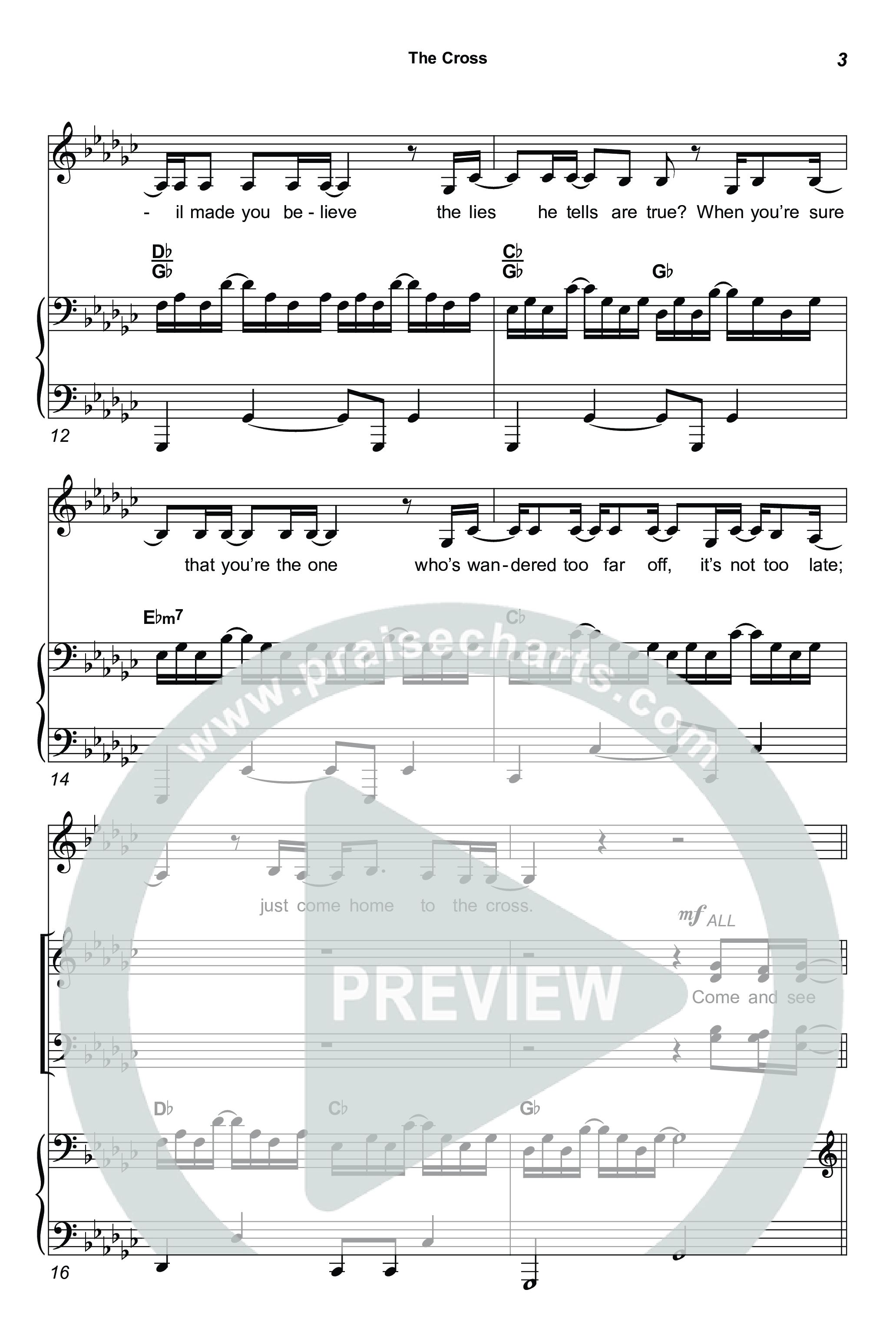 The Cross (Choral Anthem SATB) Octavo (SATB & Pno) (Anne Wilson / Chris Tomlin / Arr. Luke Gambill)