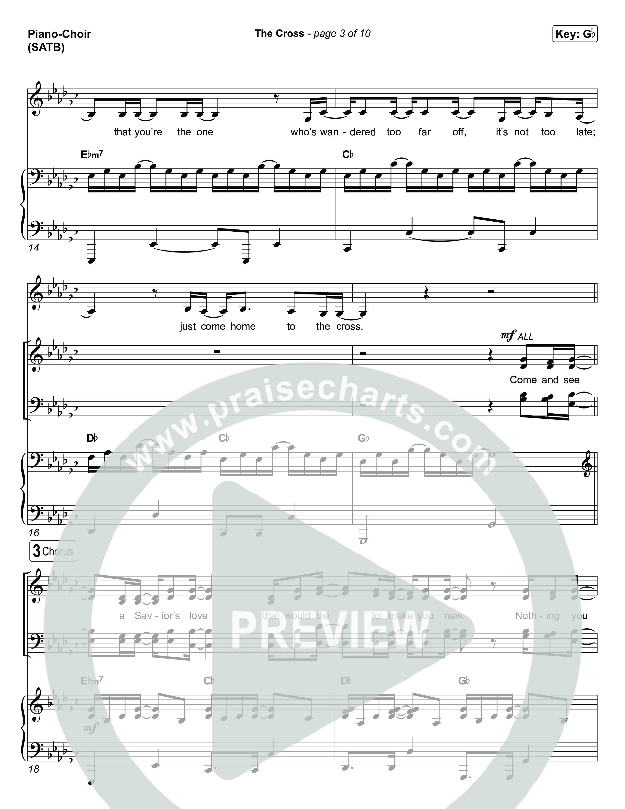 The Cross (Choral Anthem SATB) Piano/Vocal (SATB) (Anne Wilson / Chris Tomlin / Arr. Luke Gambill)