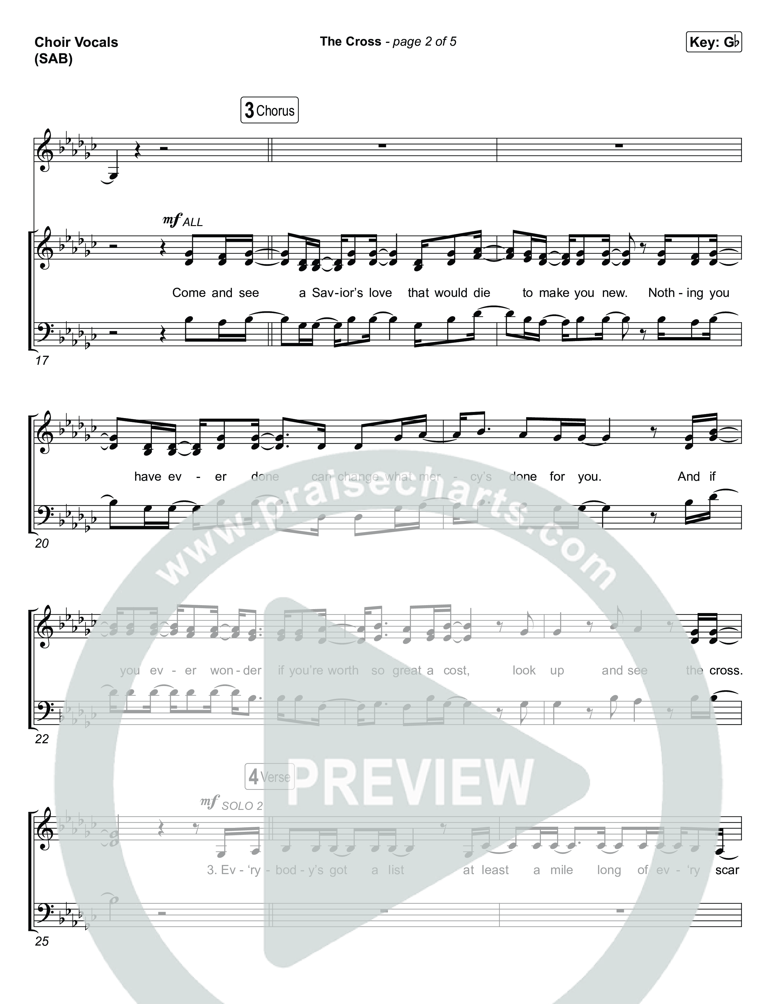 The Cross (Worship Choir/SAB) Choir Sheet (SAB) (Anne Wilson / Chris Tomlin / Arr. Luke Gambill)