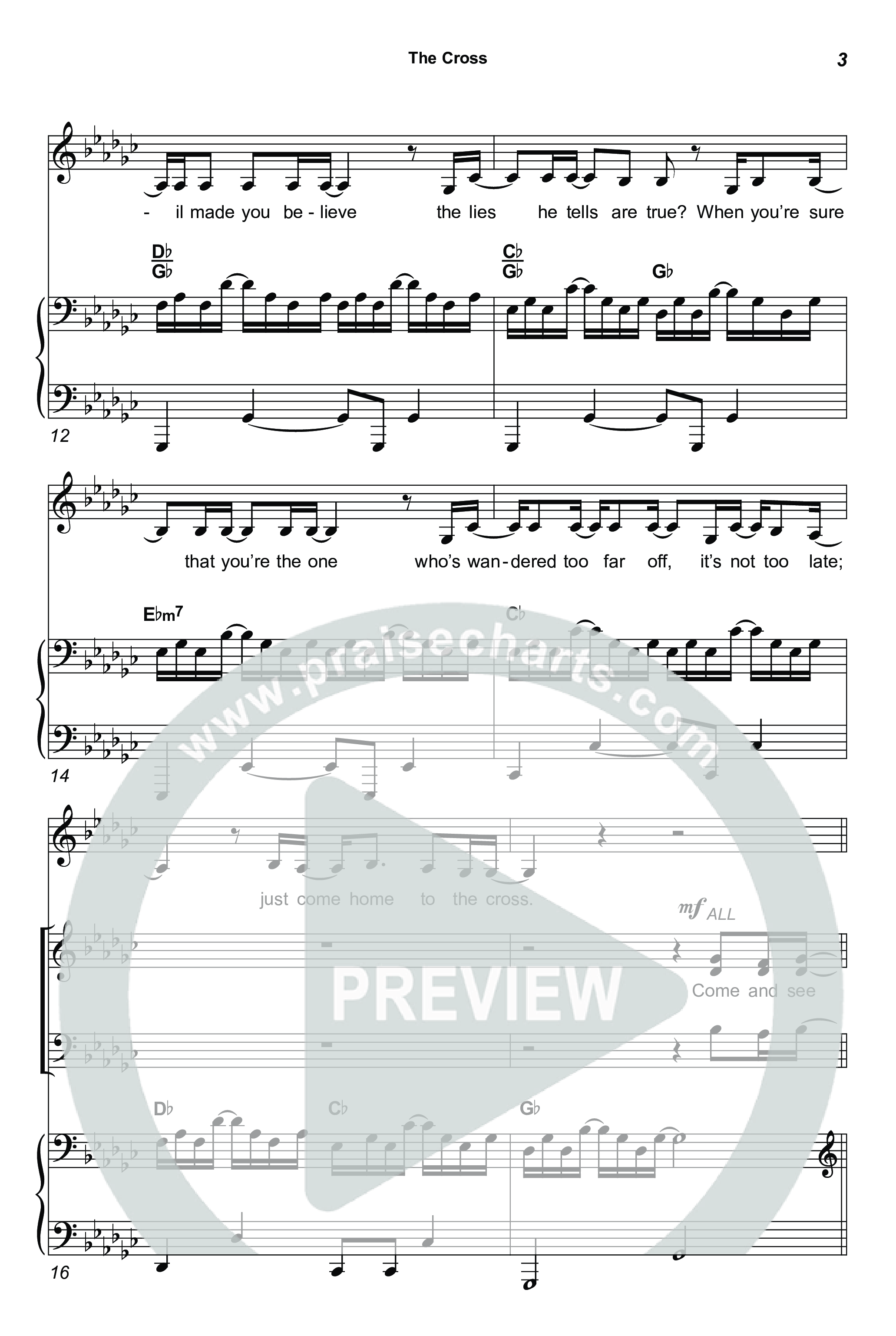 The Cross (Worship Choir/SAB) Octavo (SAB & Pno) (Anne Wilson / Chris Tomlin / Arr. Luke Gambill)