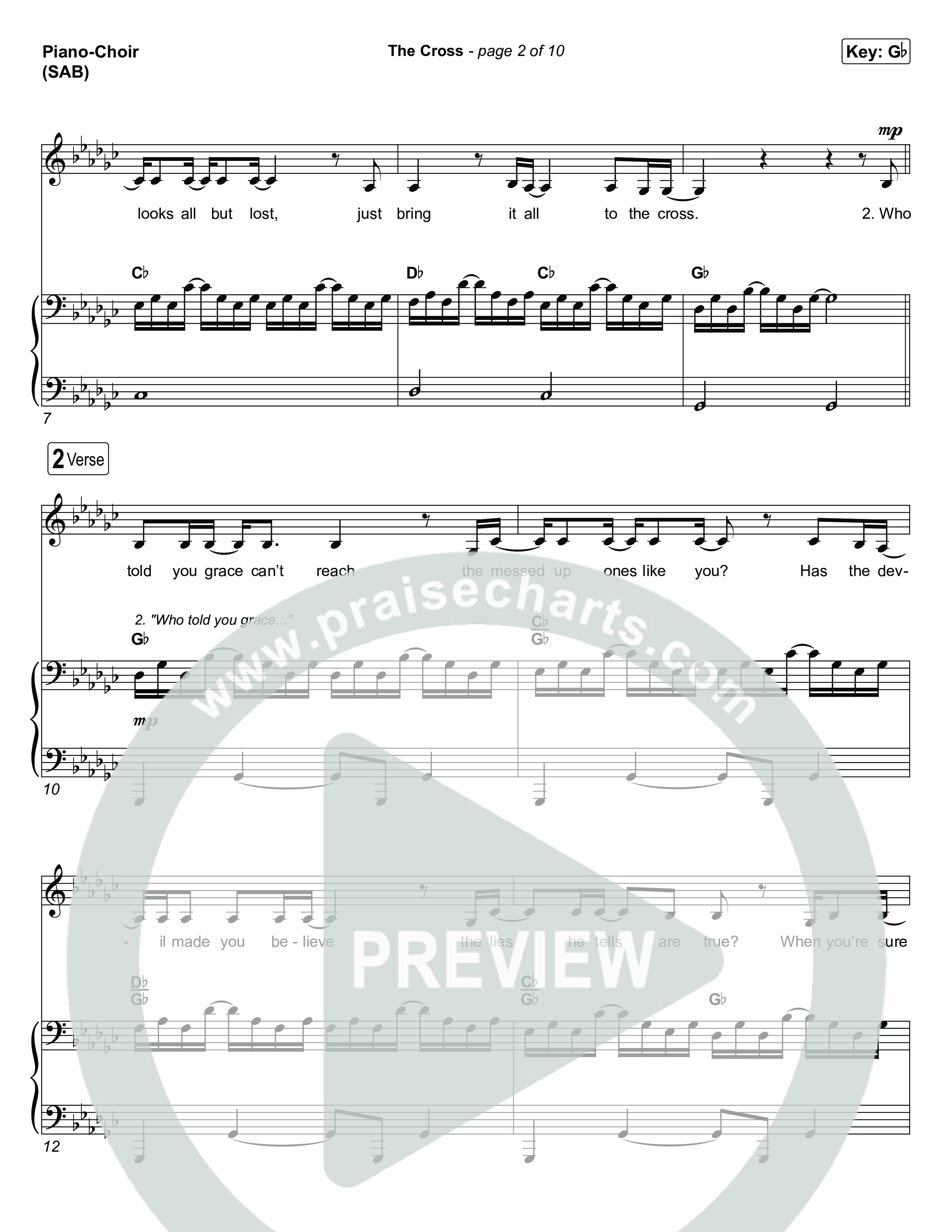 The Cross (Worship Choir/SAB) Piano/Choir (SAB) (Anne Wilson / Chris Tomlin / Arr. Luke Gambill)