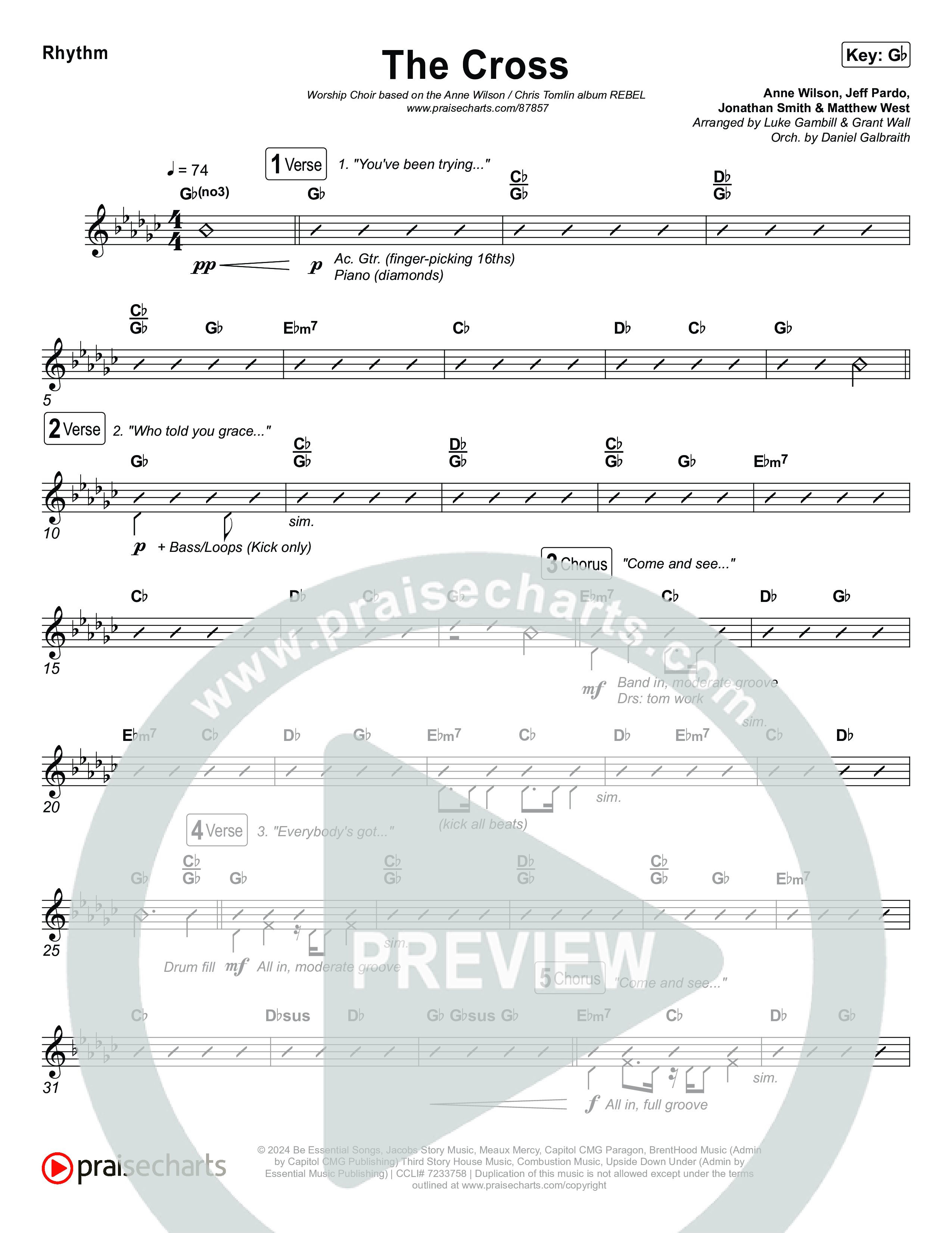 The Cross (Worship Choir/SAB) Rhythm Pack (Anne Wilson / Chris Tomlin / Arr. Luke Gambill)