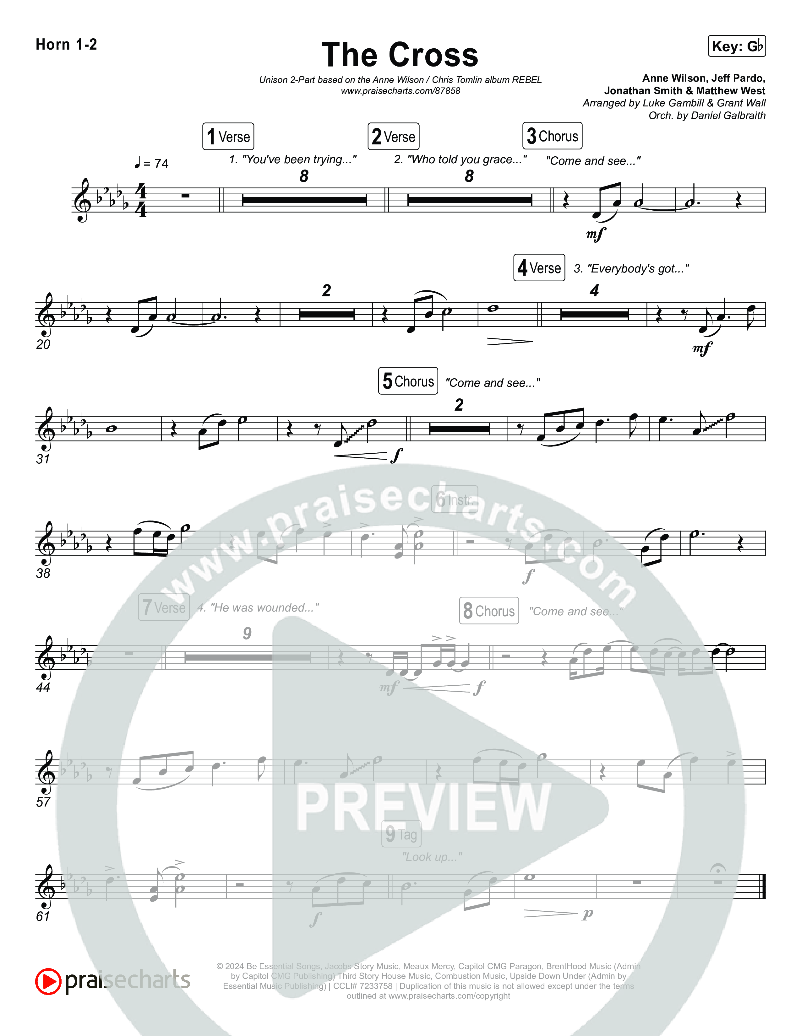 The Cross (Unison/2-Part) Brass Pack (Anne Wilson / Chris Tomlin / Arr. Luke Gambill)