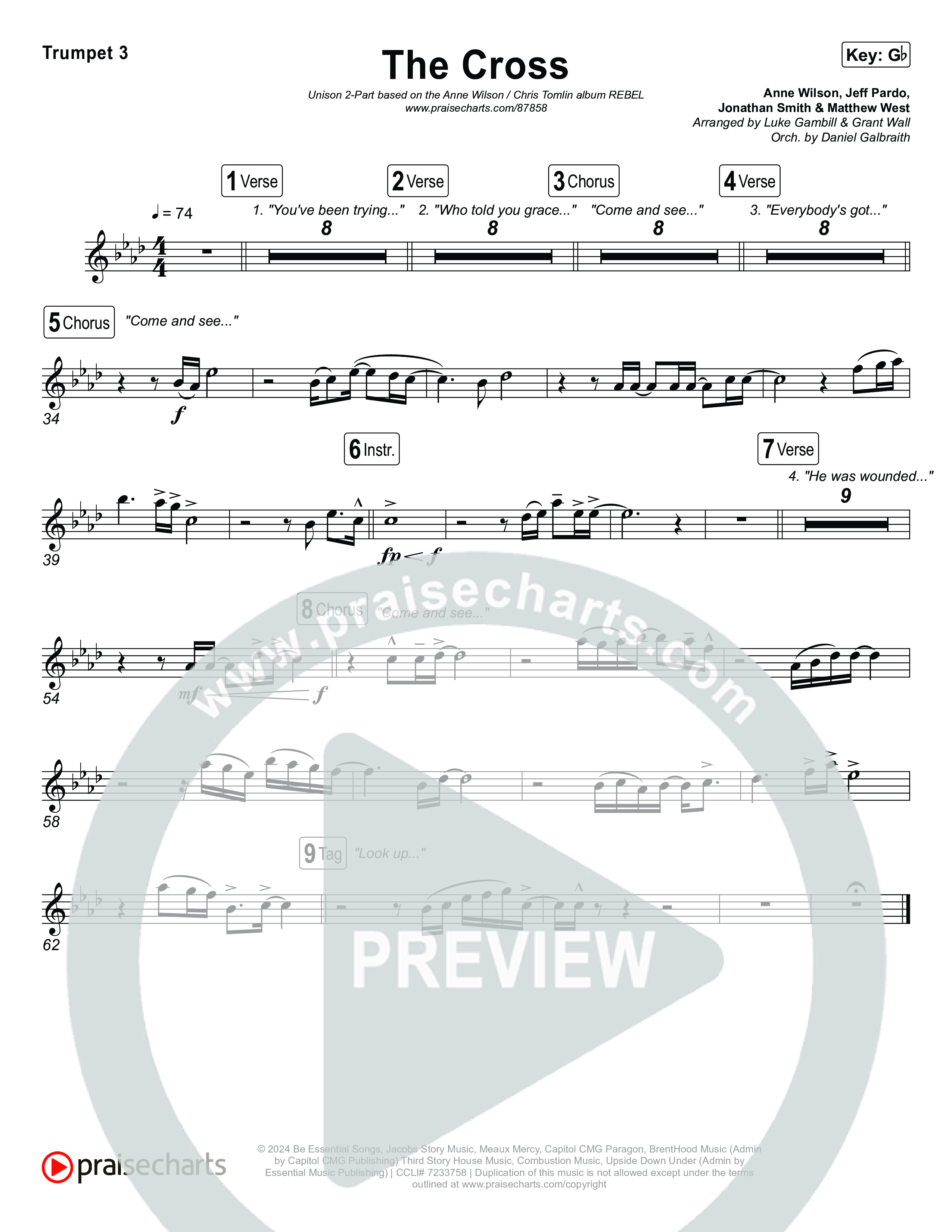 The Cross (Unison/2-Part) Brass Pack (Anne Wilson / Chris Tomlin / Arr. Luke Gambill)