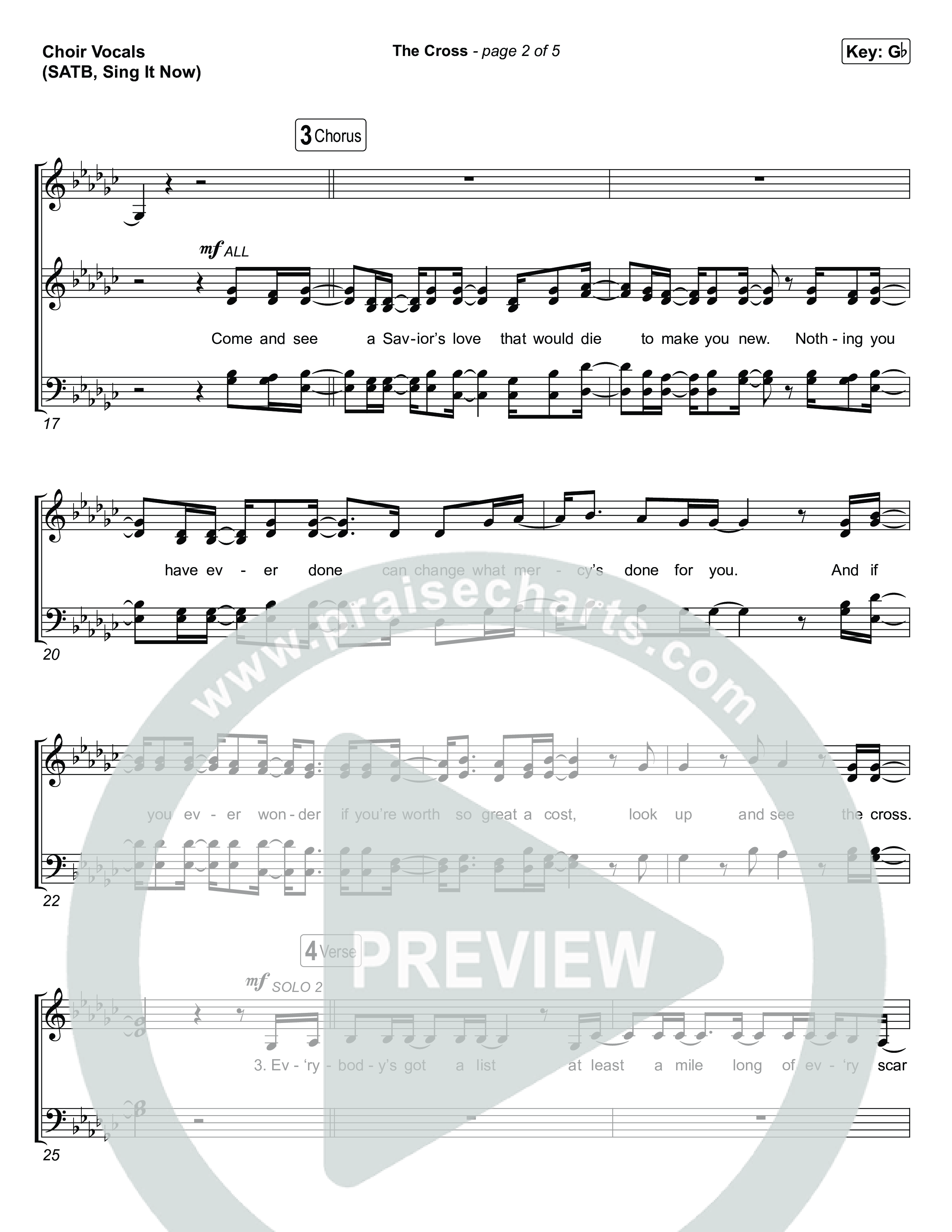 The Cross (Sing It Now) Choir Sheet (SATB) (Anne Wilson / Chris Tomlin / Arr. Luke Gambill)
