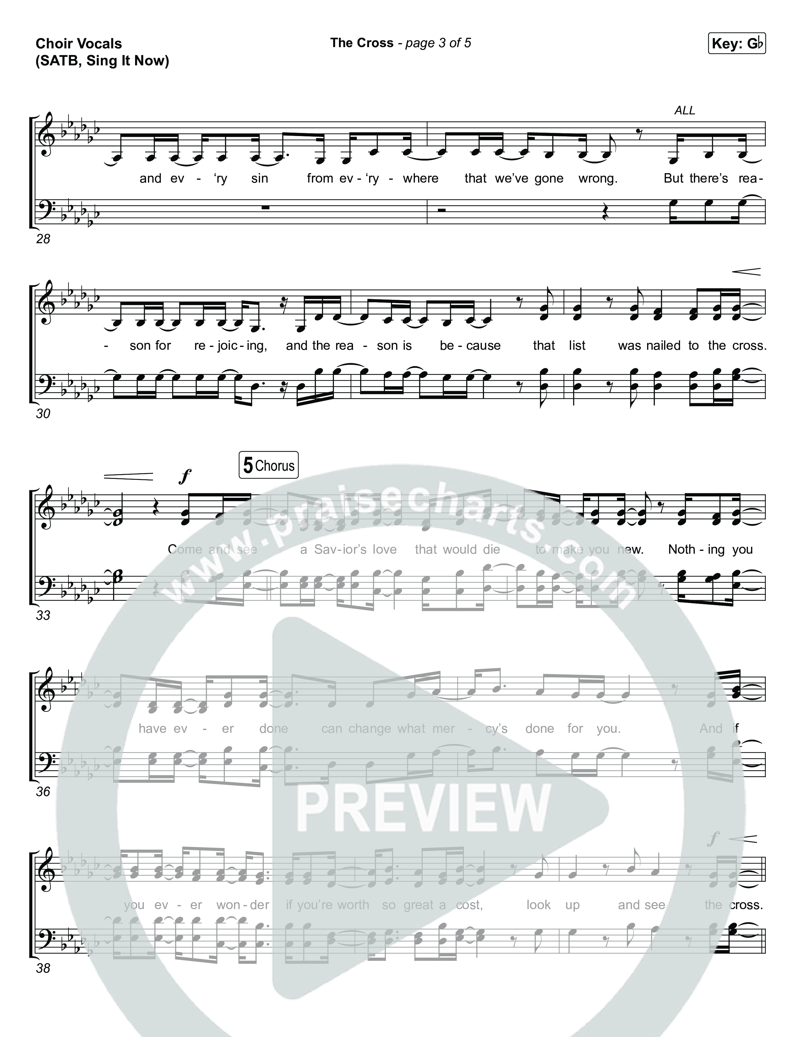 The Cross (Sing It Now) Choir Sheet (SATB) (Anne Wilson / Chris Tomlin / Arr. Luke Gambill)