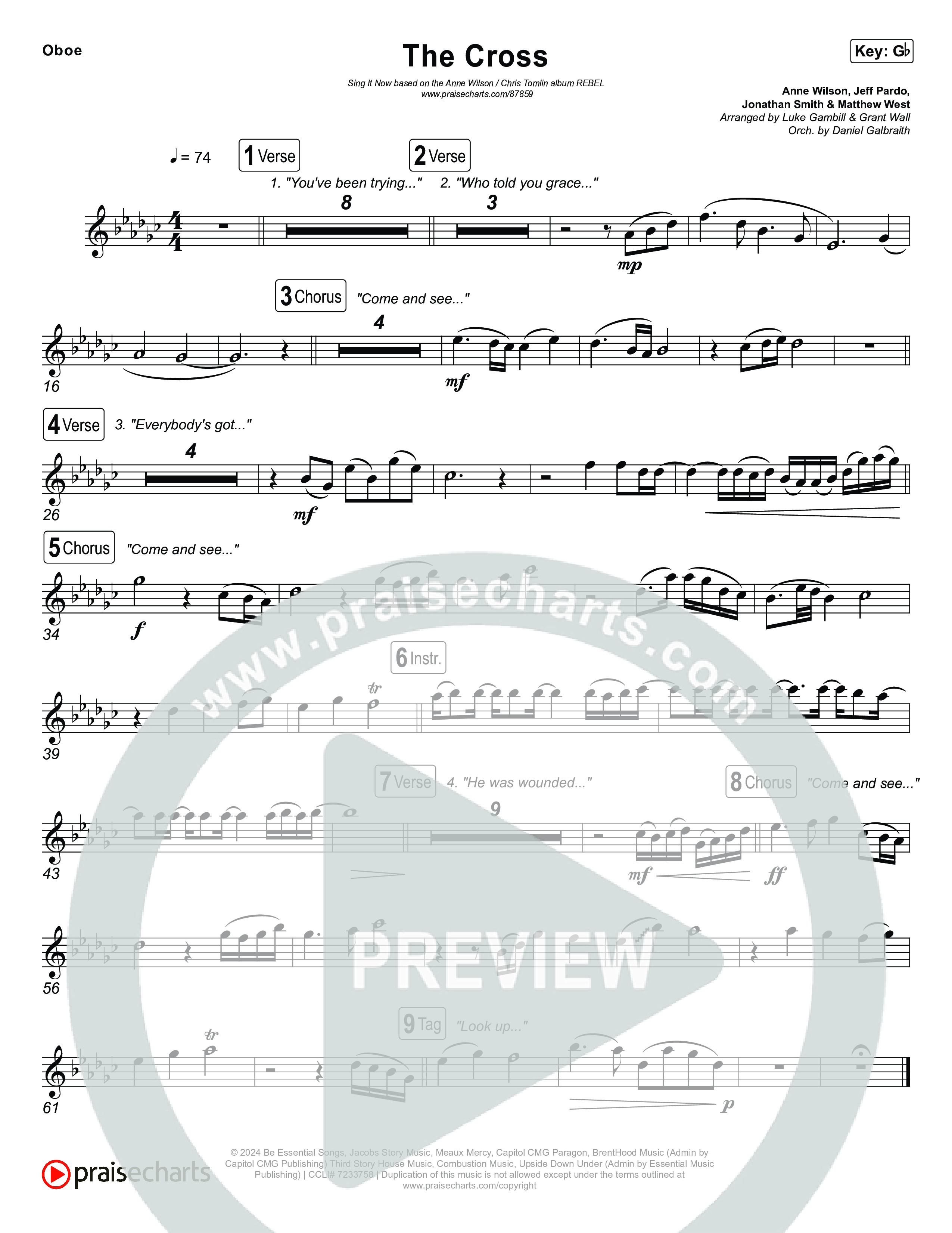 The Cross (Sing It Now) Oboe (Anne Wilson / Chris Tomlin / Arr. Luke Gambill)