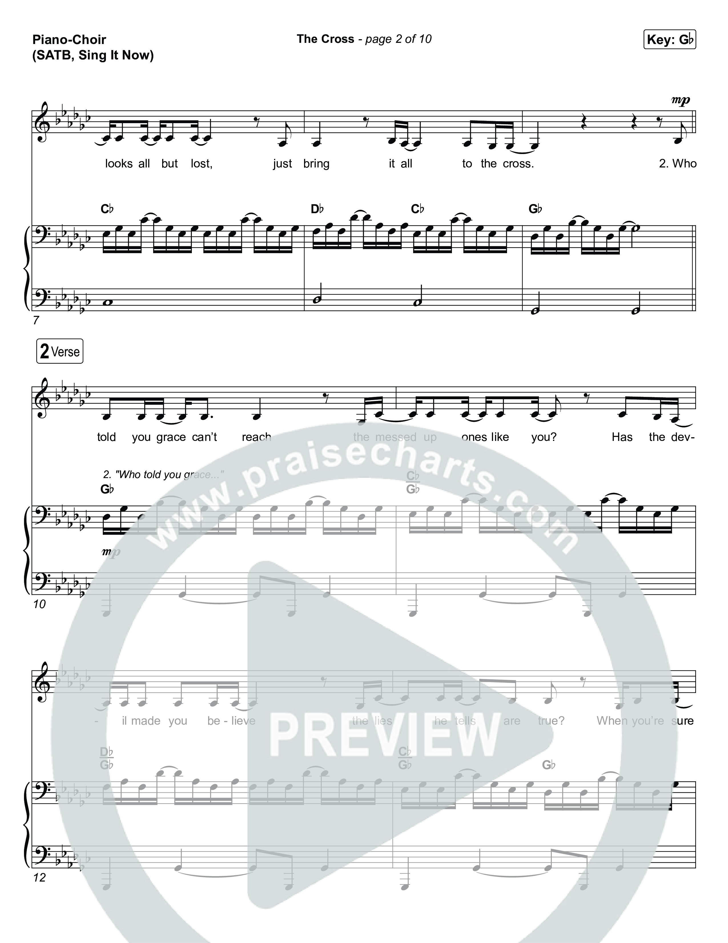 The Cross (Sing It Now) Piano/Choir (SATB) (Anne Wilson / Chris Tomlin / Arr. Luke Gambill)