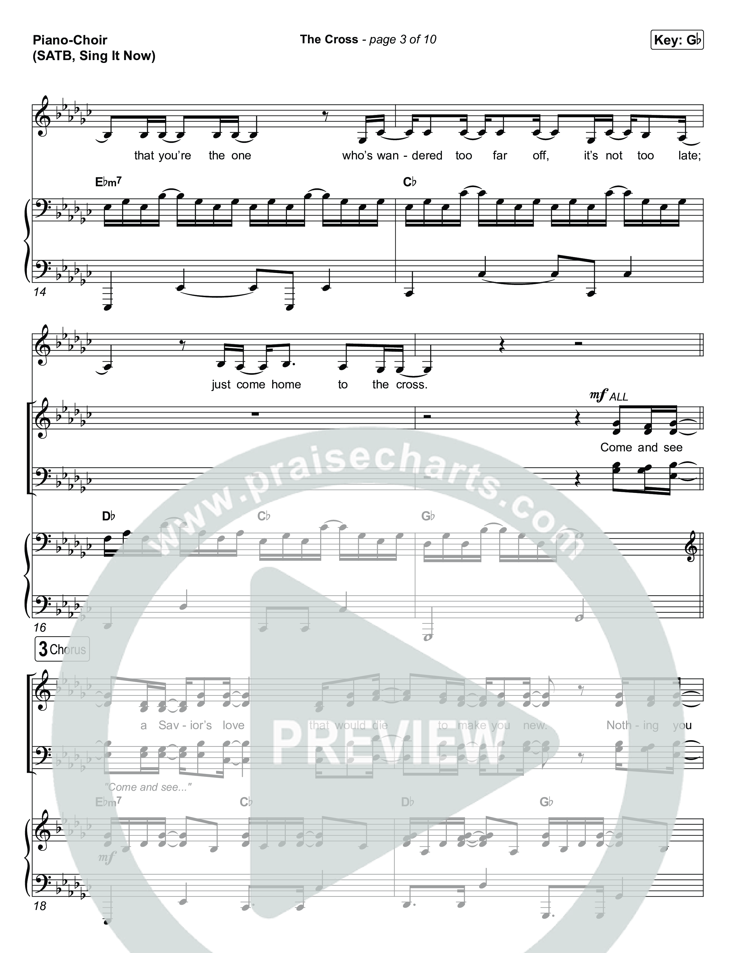 The Cross (Sing It Now) Piano/Choir (SATB) (Anne Wilson / Chris Tomlin / Arr. Luke Gambill)