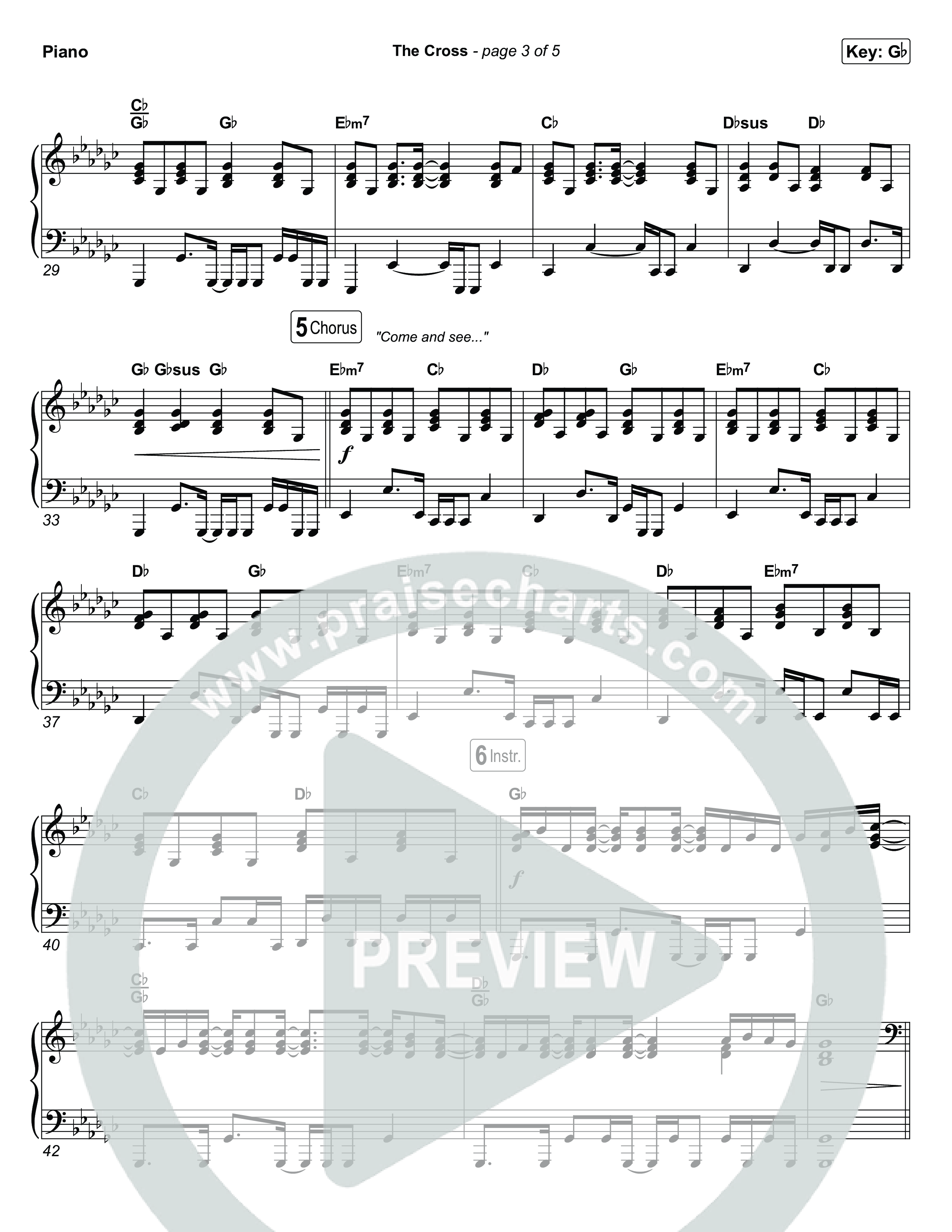 The Cross (Sing It Now) Piano Sheet (Anne Wilson / Chris Tomlin / Arr. Luke Gambill)