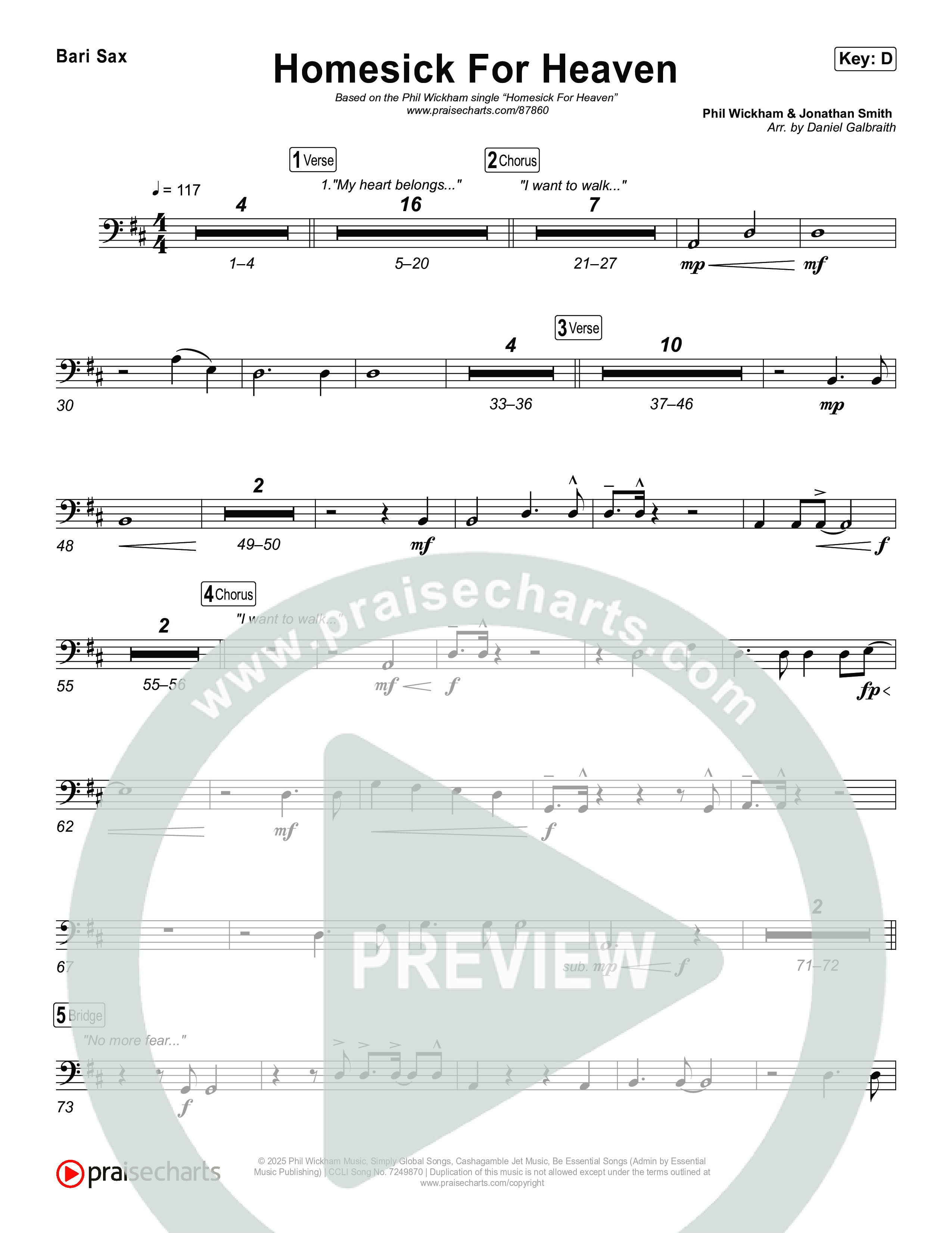 Homesick For Heaven Bari Sax (Phil Wickham)