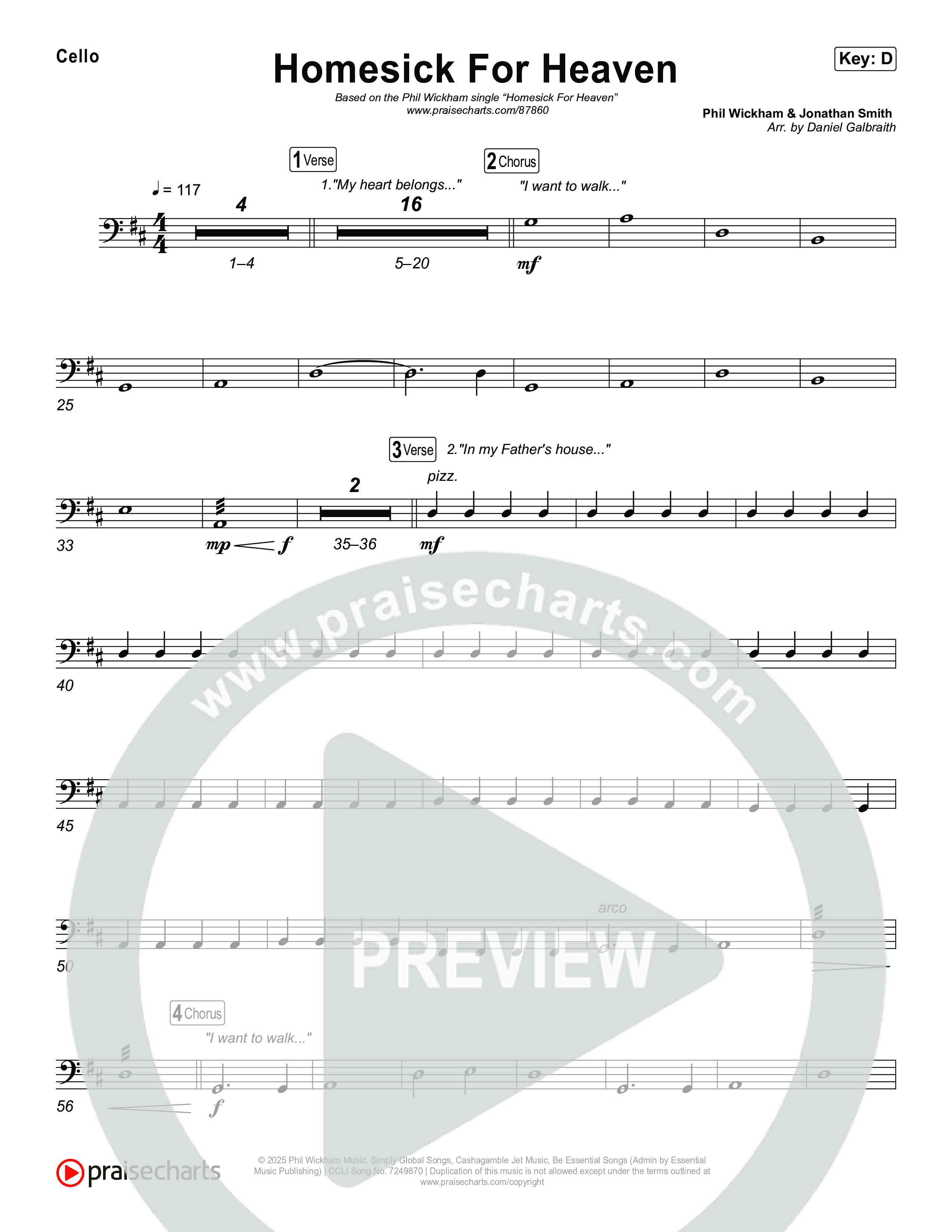 Homesick For Heaven Cello (Phil Wickham)