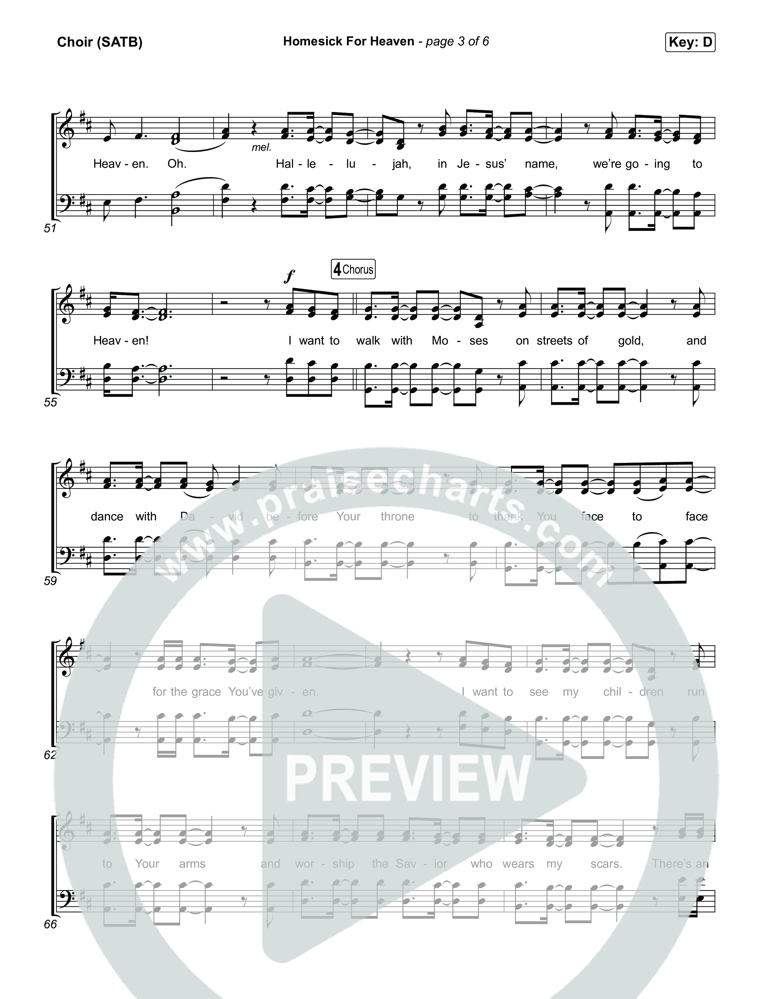 Homesick For Heaven Choir Sheet (SATB) (Phil Wickham)
