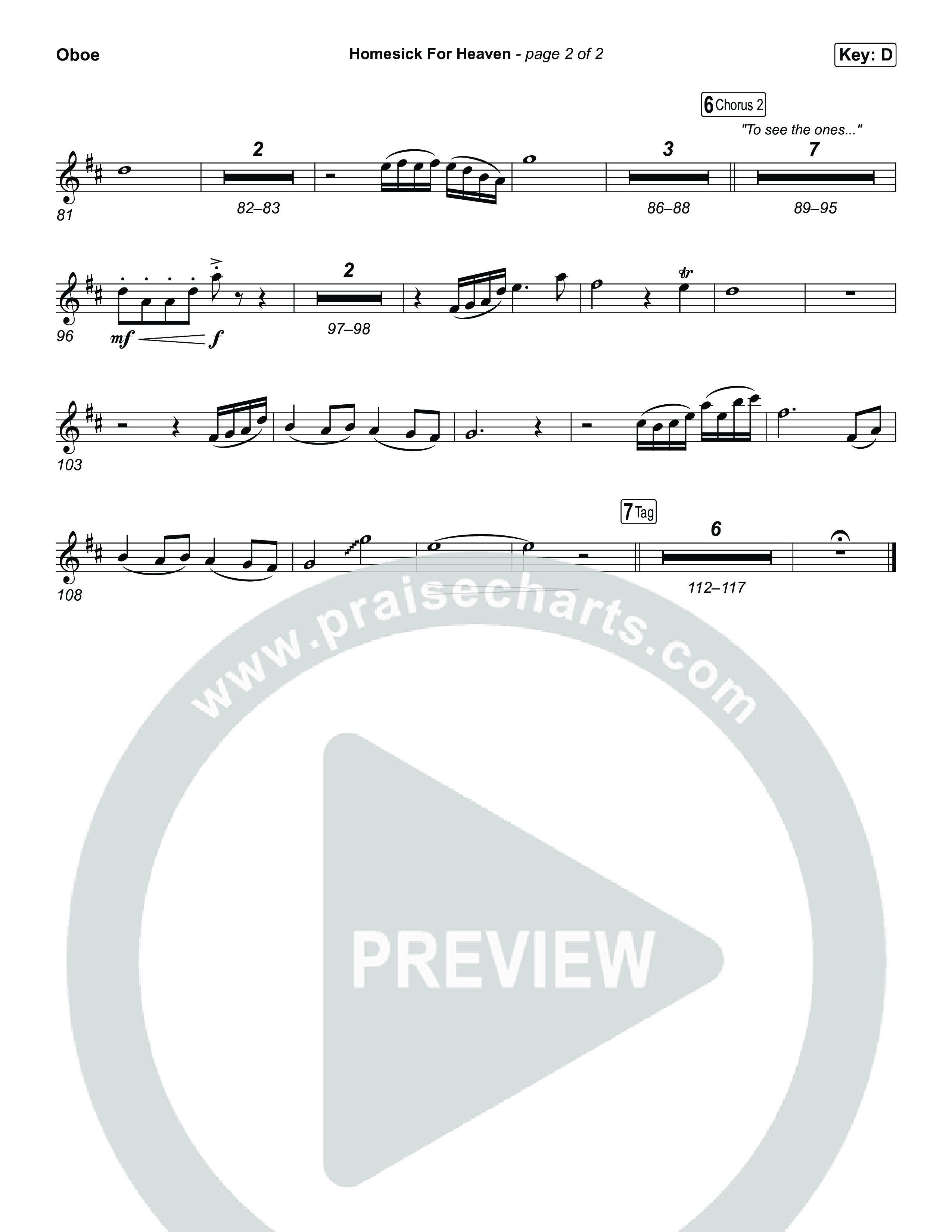 Homesick For Heaven Oboe (Phil Wickham)