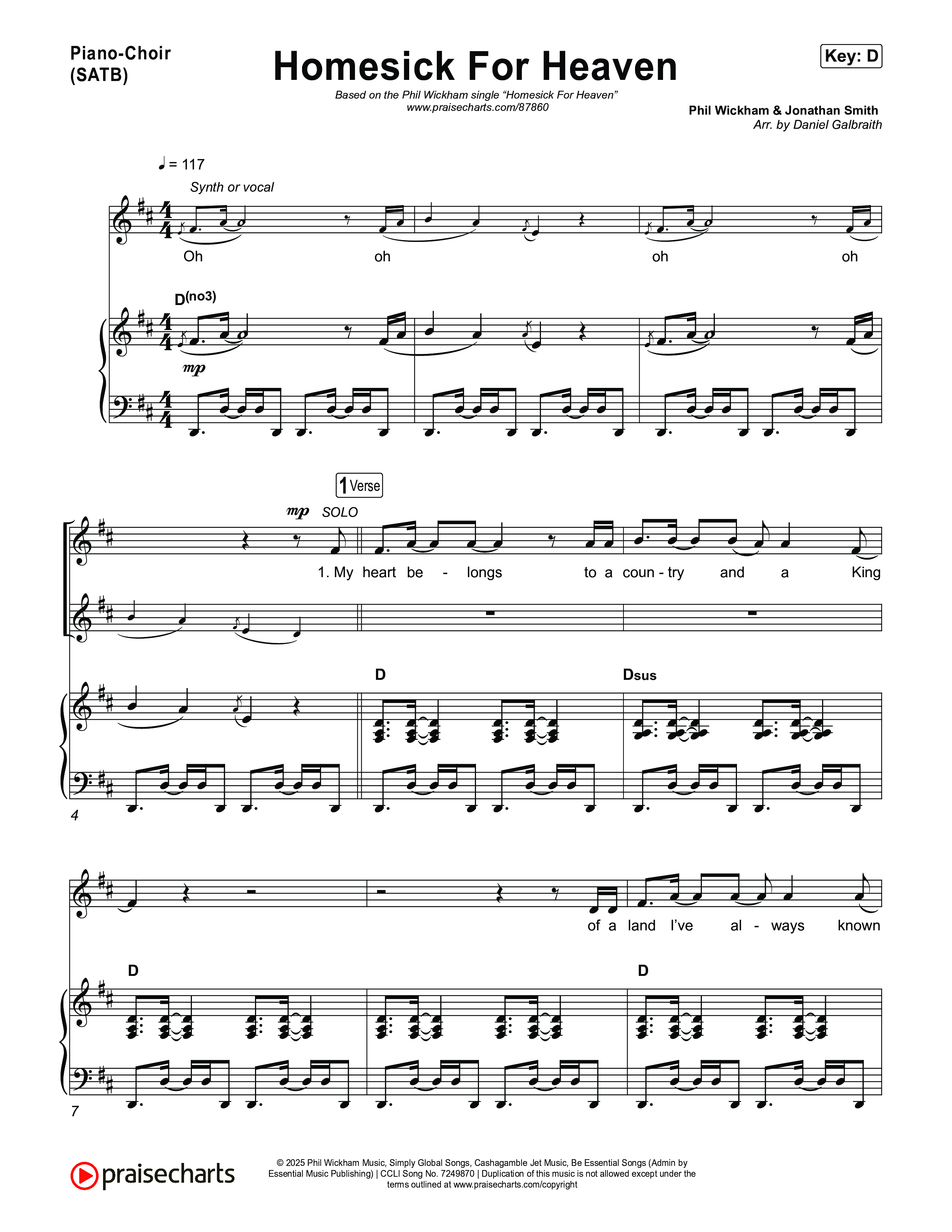 Homesick For Heaven Piano/Vocal Pack (Phil Wickham)