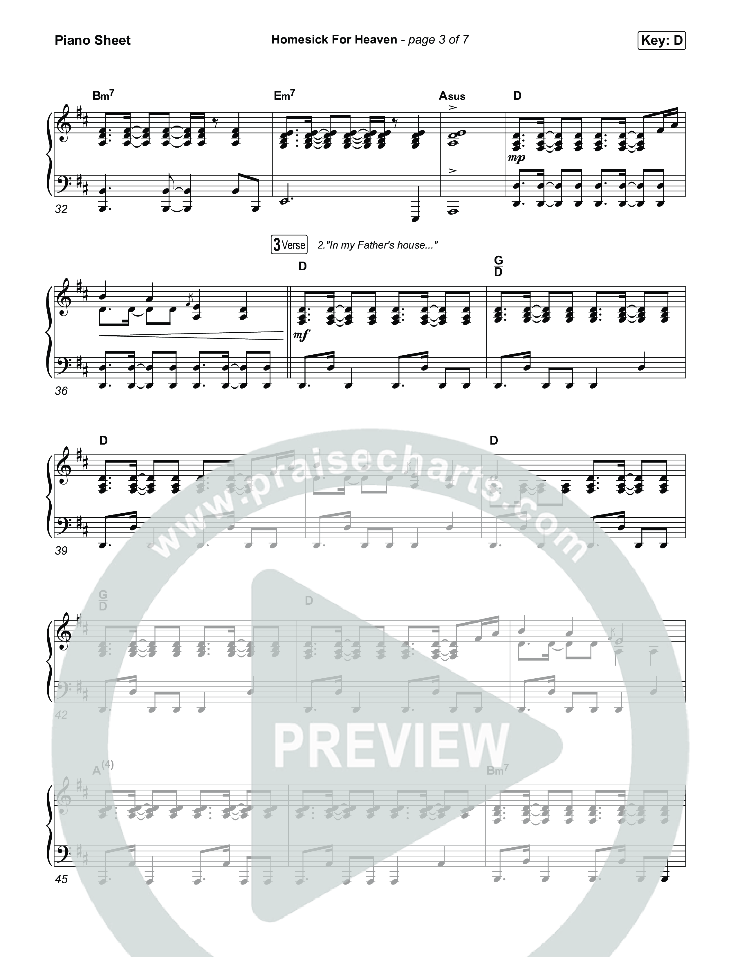 Homesick For Heaven Piano Sheet (Phil Wickham)