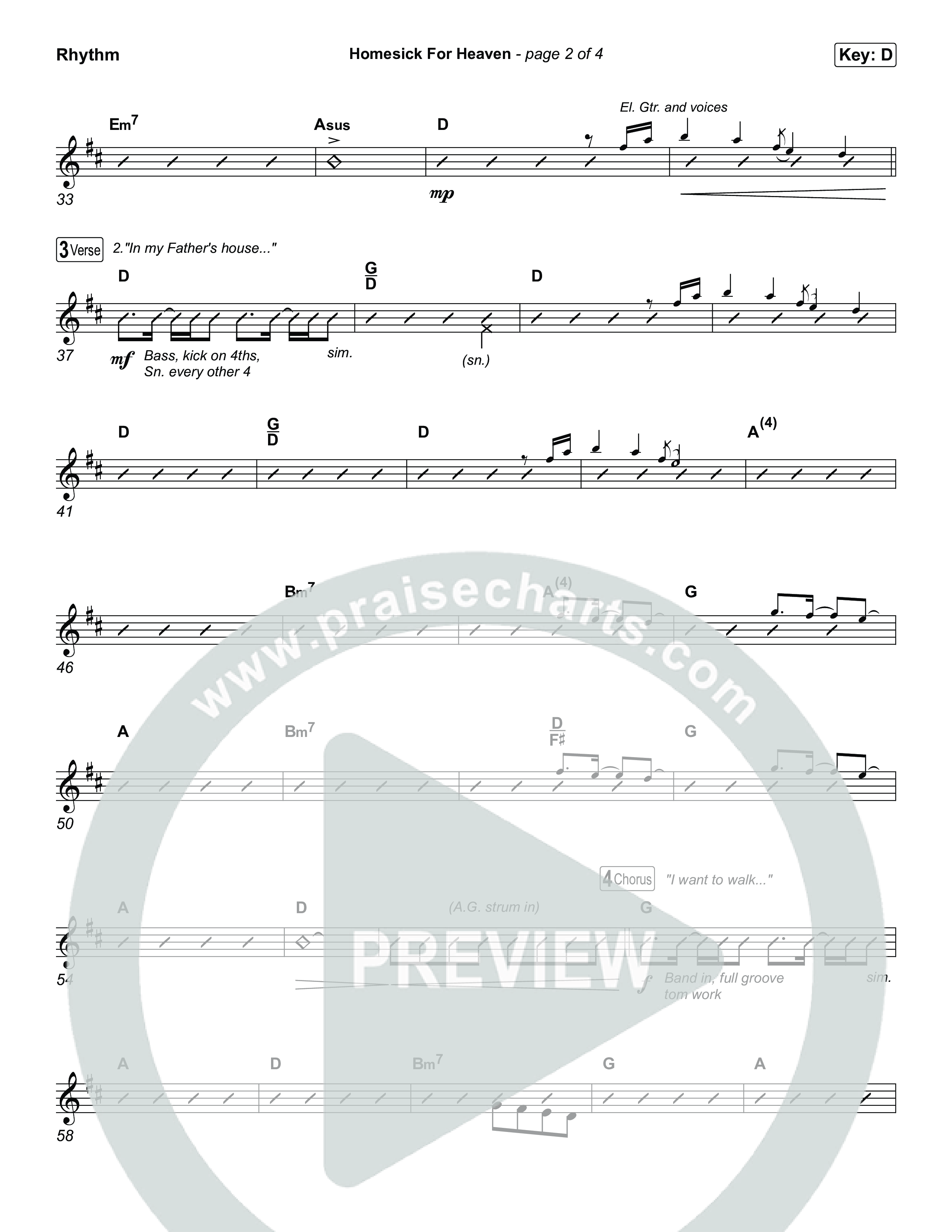 Homesick For Heaven Rhythm Chart (Phil Wickham)