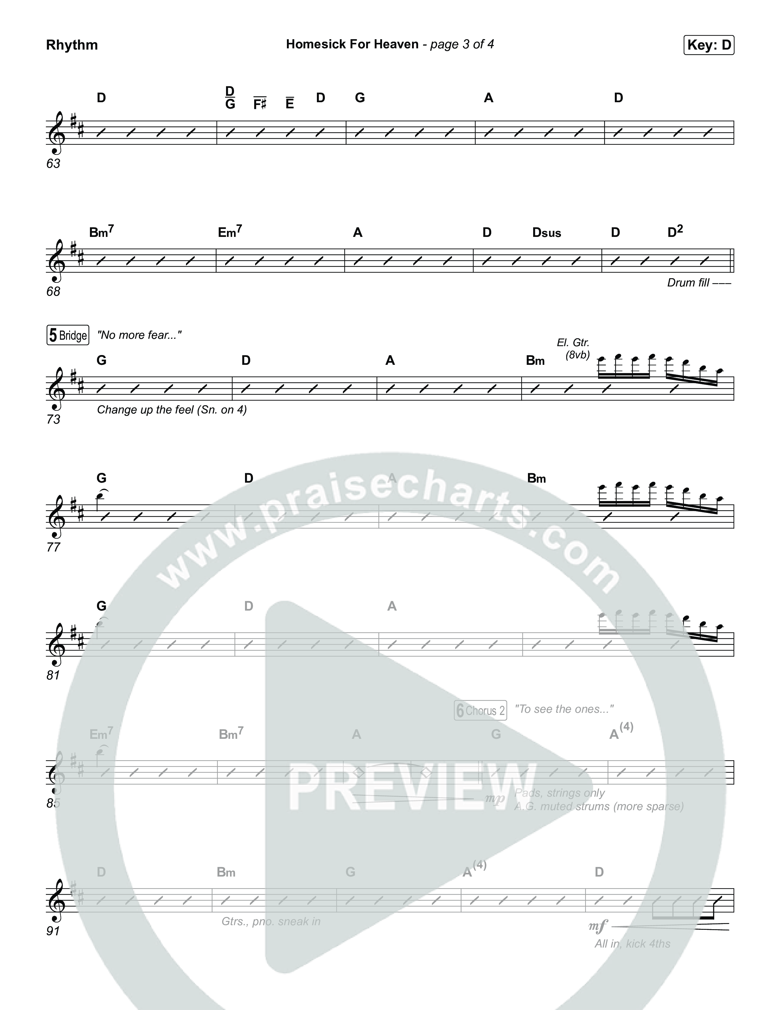 Homesick For Heaven Rhythm Chart (Phil Wickham)