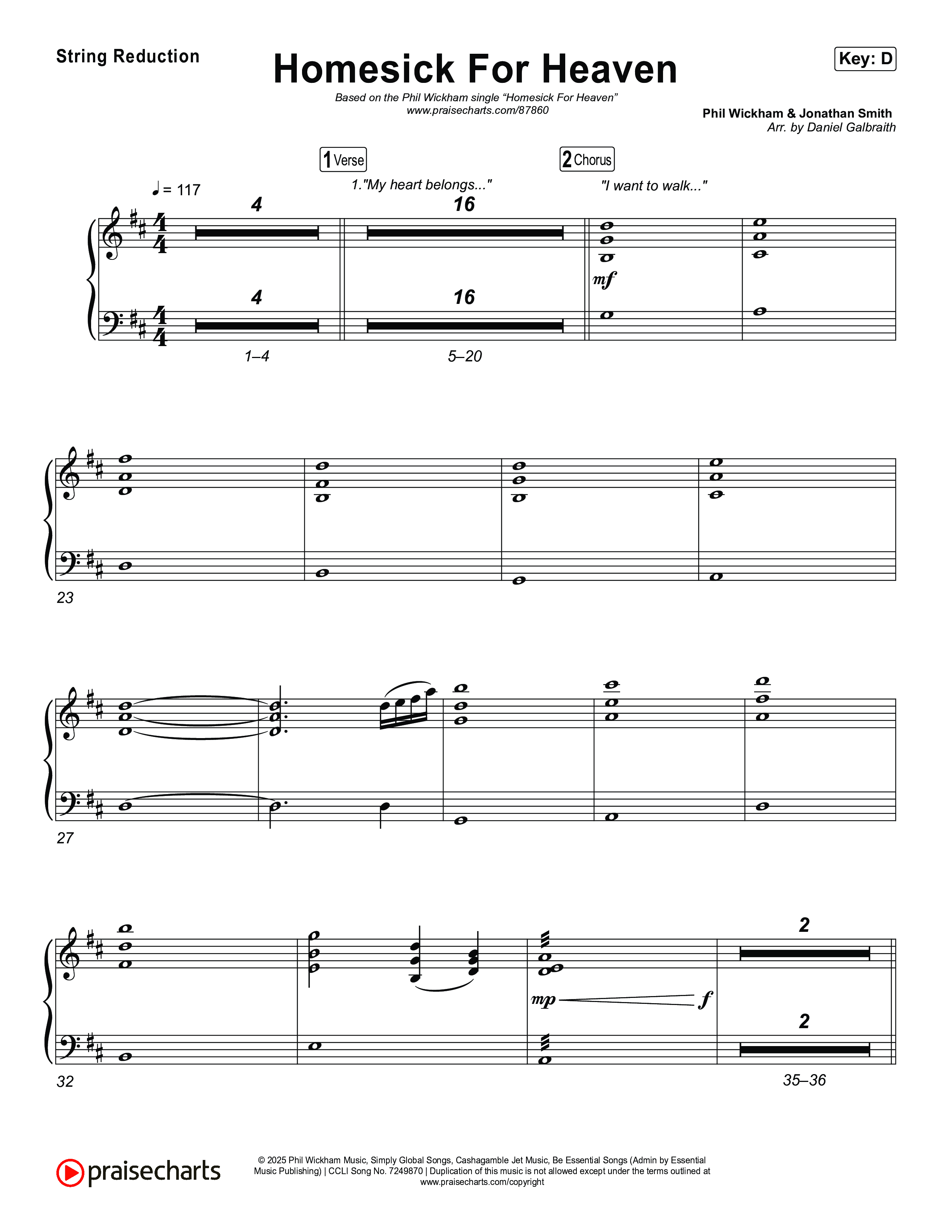 Homesick For Heaven String Reduction (Phil Wickham)