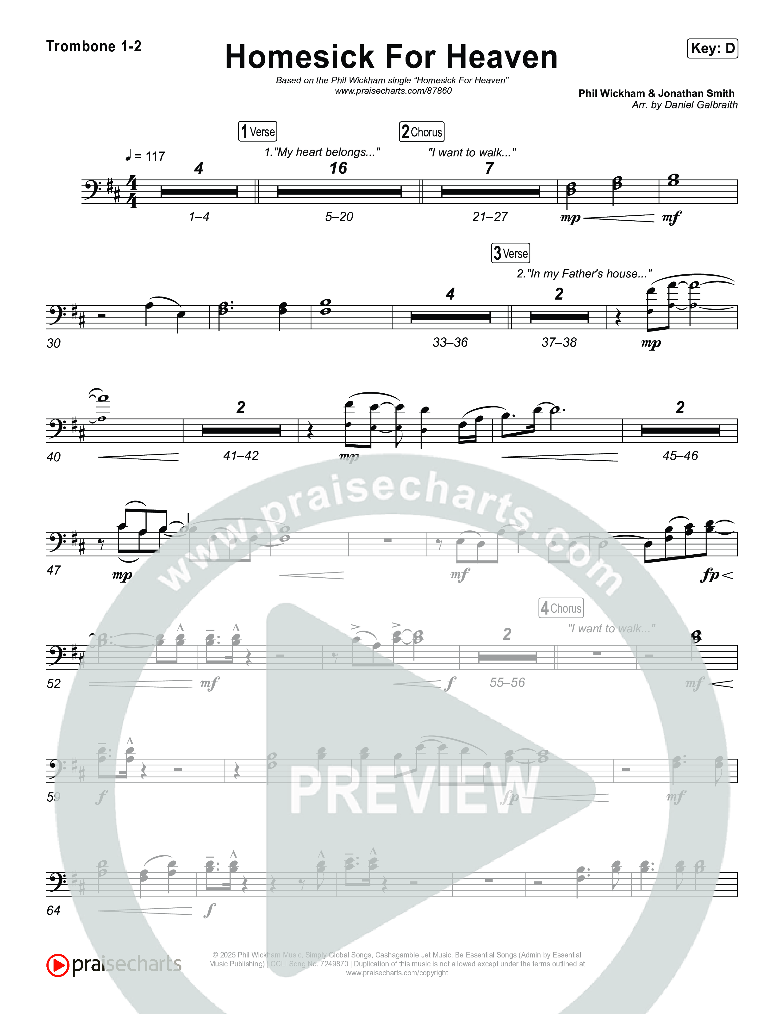 Homesick For Heaven Trombone 1,2 (Phil Wickham)