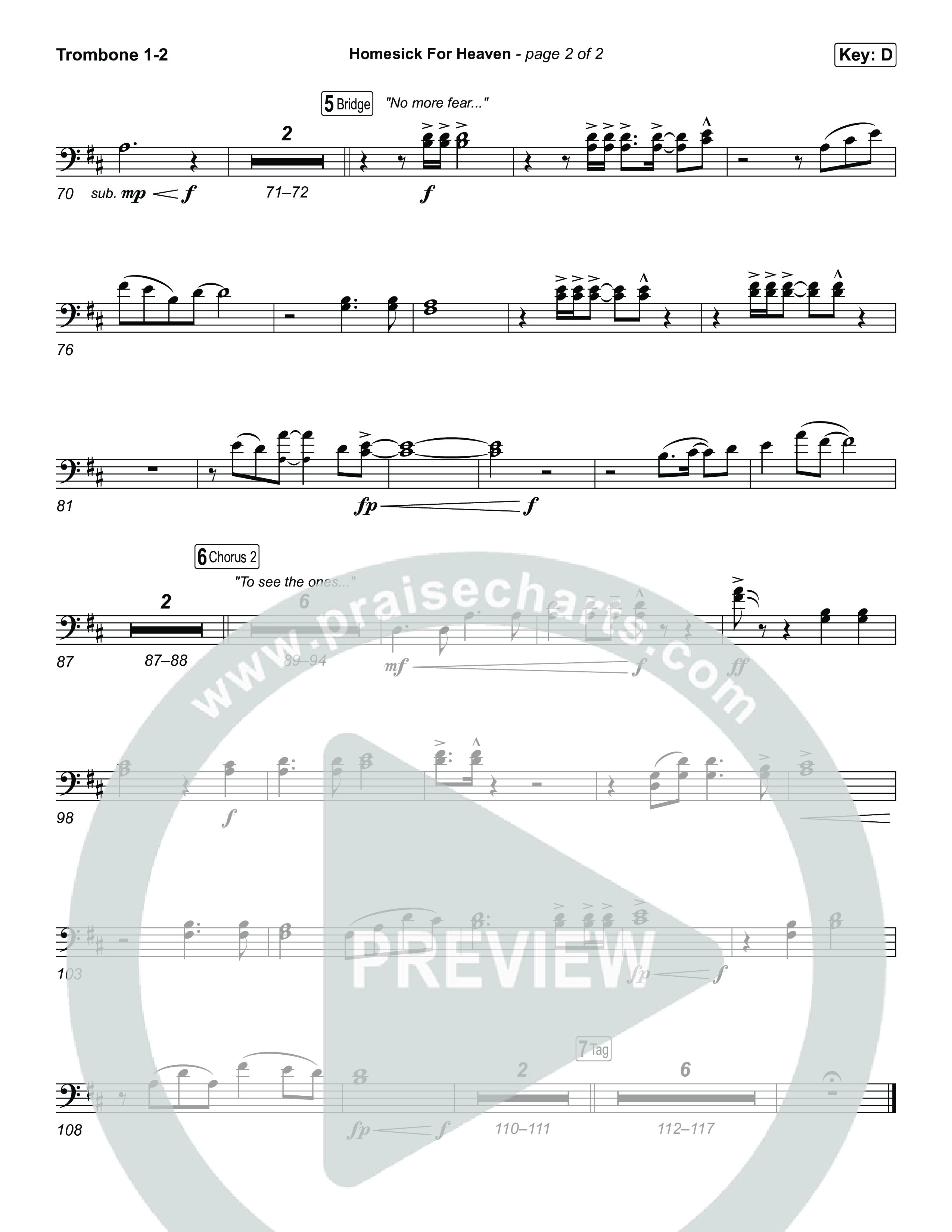 Homesick For Heaven Trombone 1,2 (Phil Wickham)