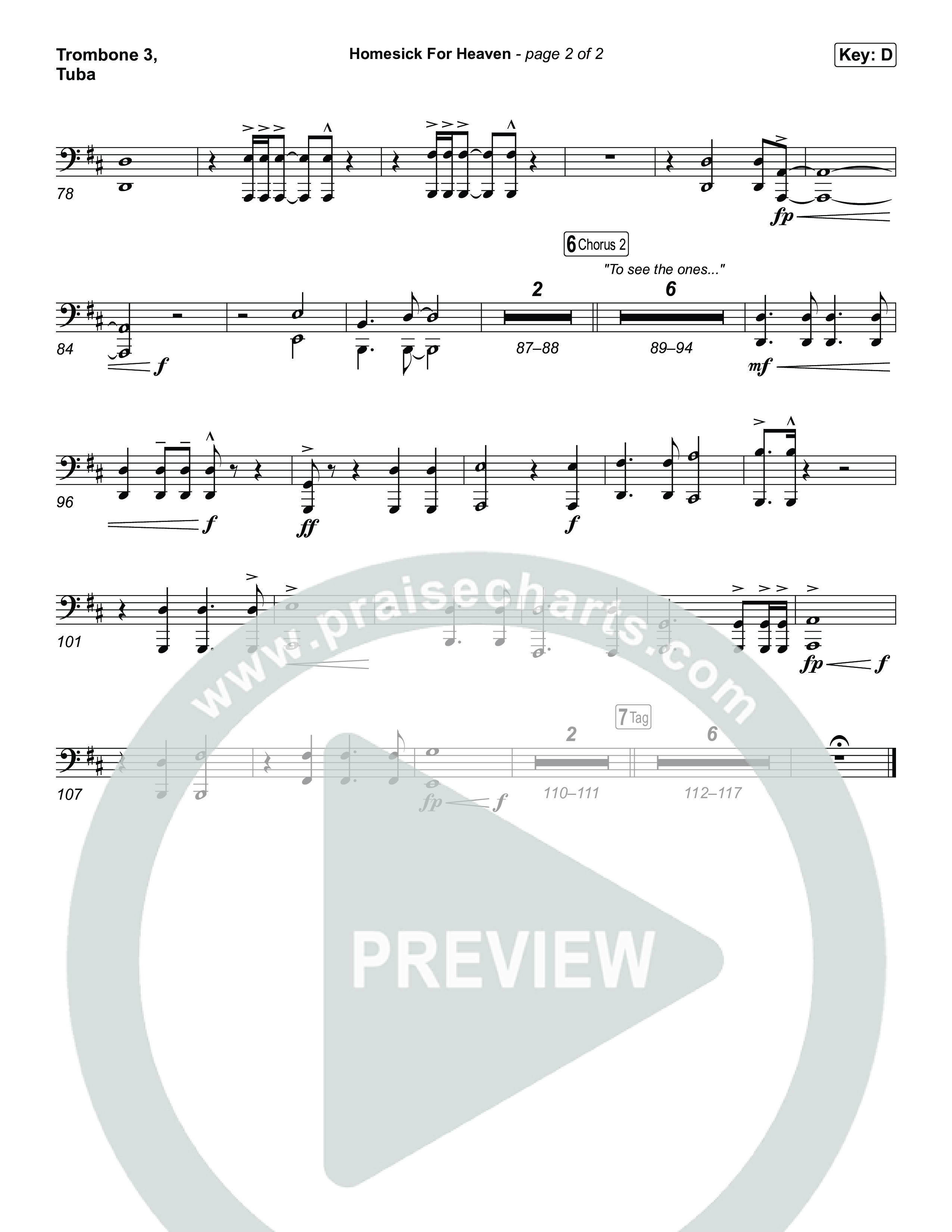 Homesick For Heaven Trombone 3/Tuba (Phil Wickham)