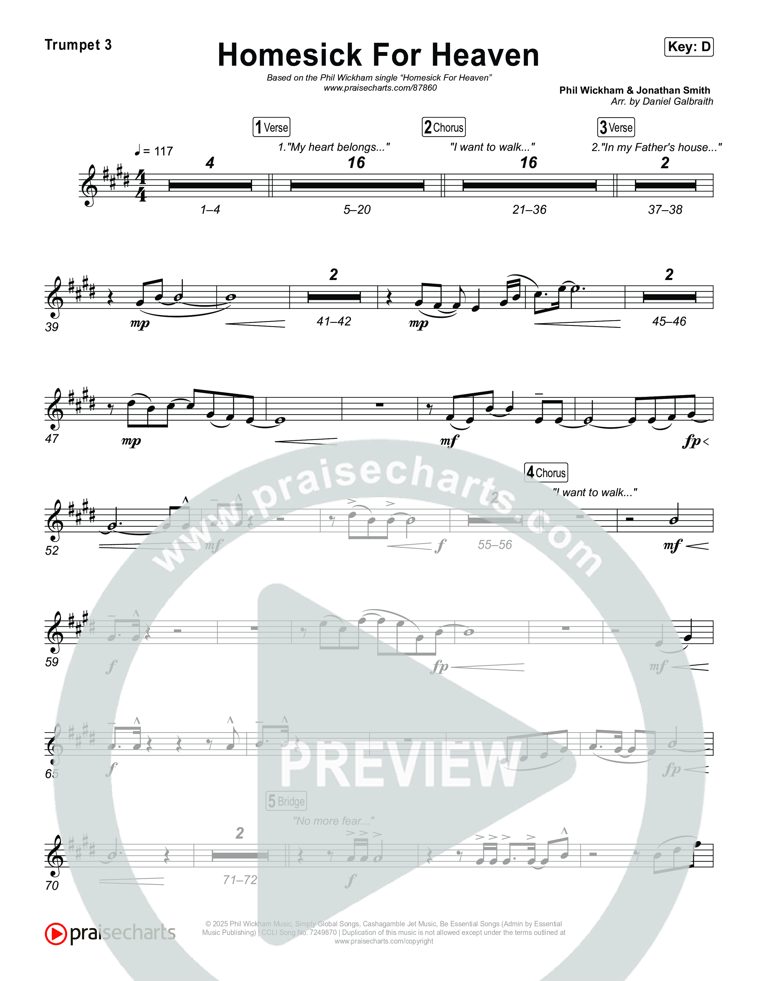 Homesick For Heaven Trumpet 1,2 (Phil Wickham)