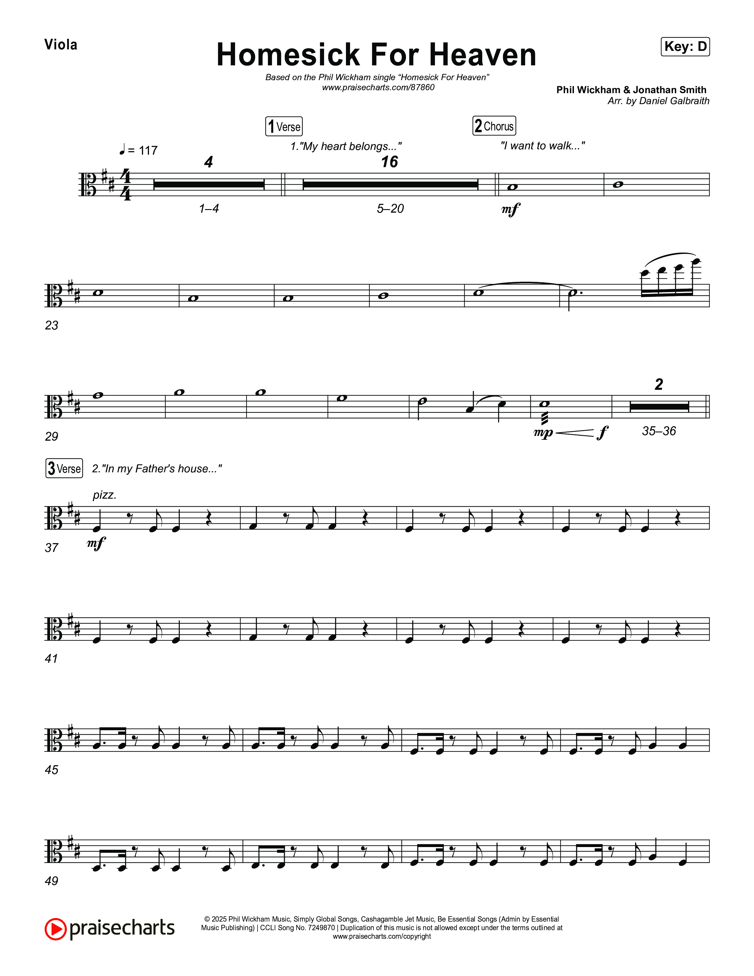 Homesick For Heaven Viola (Phil Wickham)