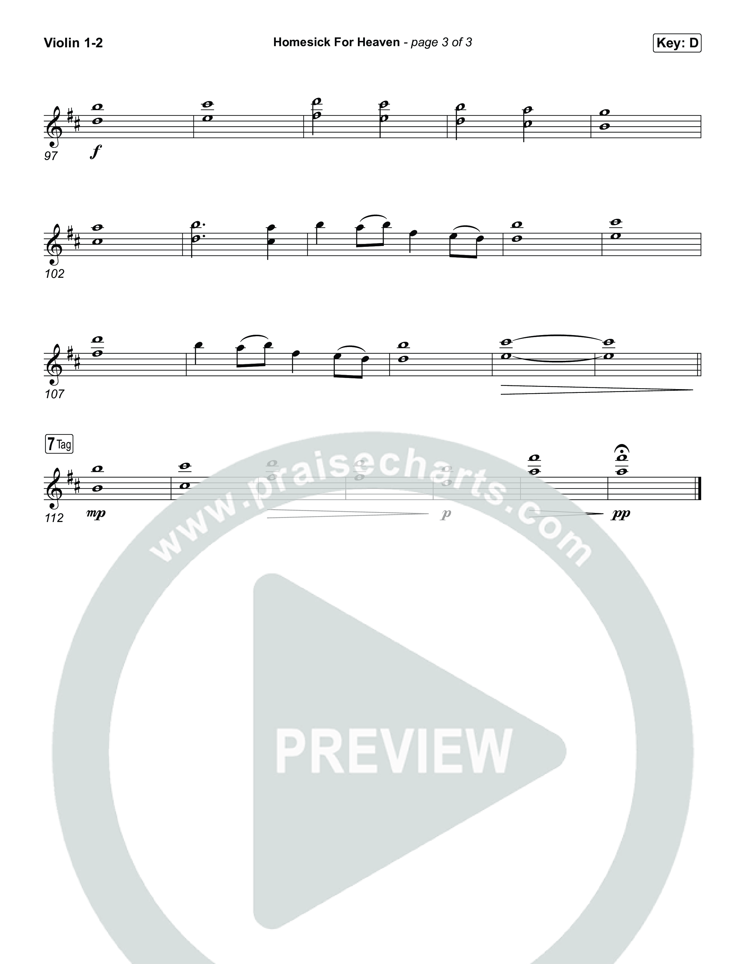 Homesick For Heaven Violin 1,2 (Phil Wickham)