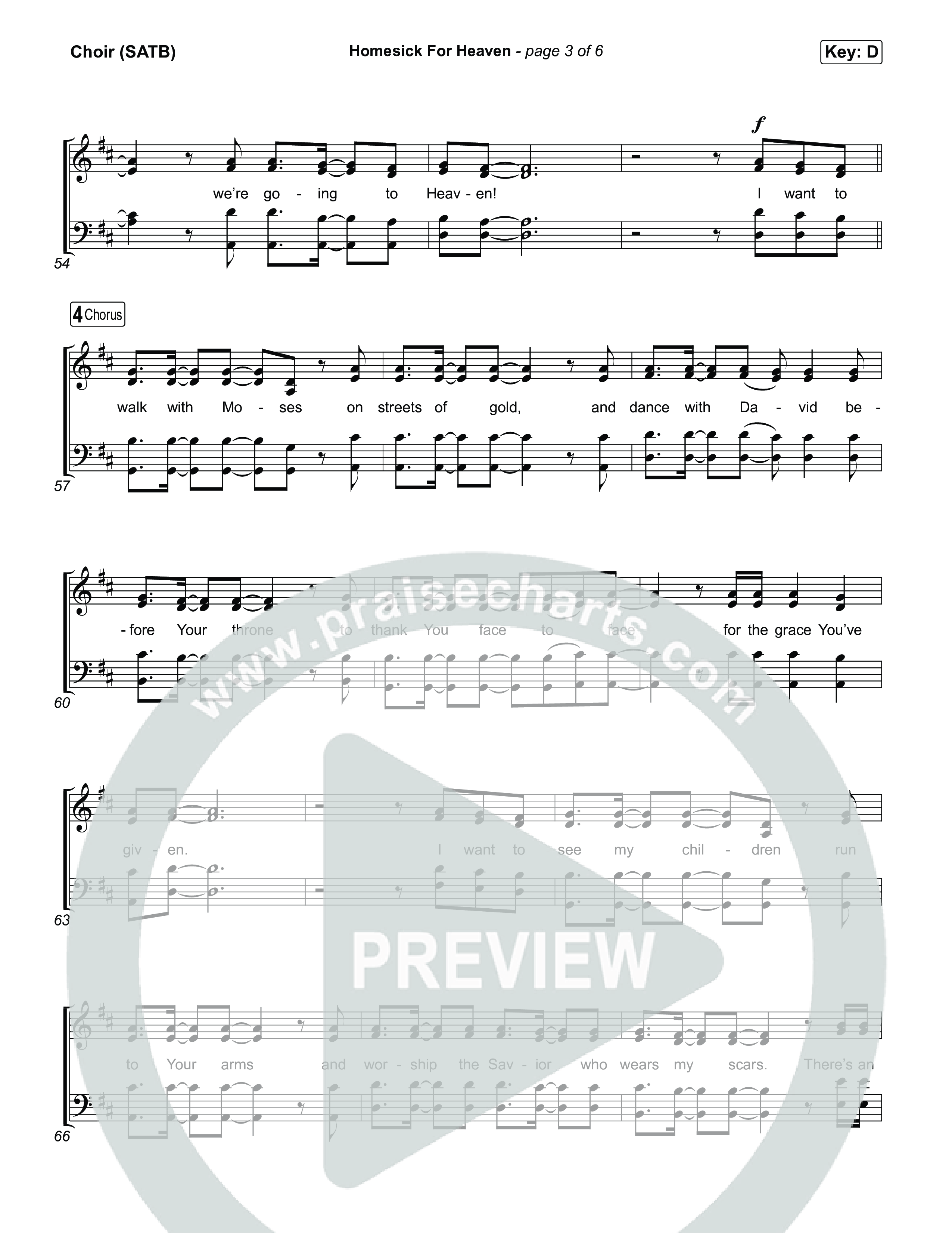 Homesick For Heaven (Live from Singalong) Choir Sheet (SATB) (Phil Wickham)