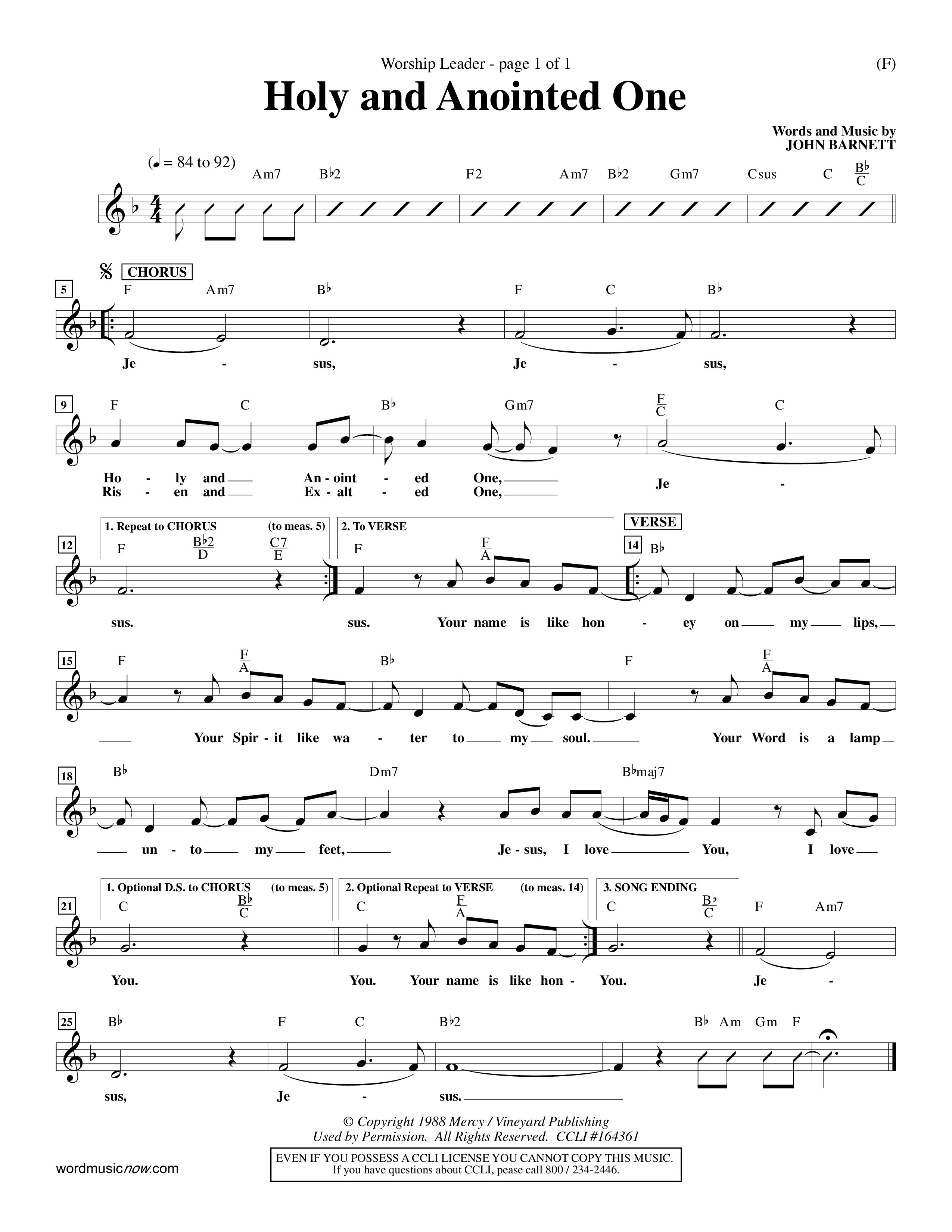 Holy And Anointed One (Choral Anthem SATB) Rhythm Pack (Word Music Choral / Orch. Ed Dickinson)