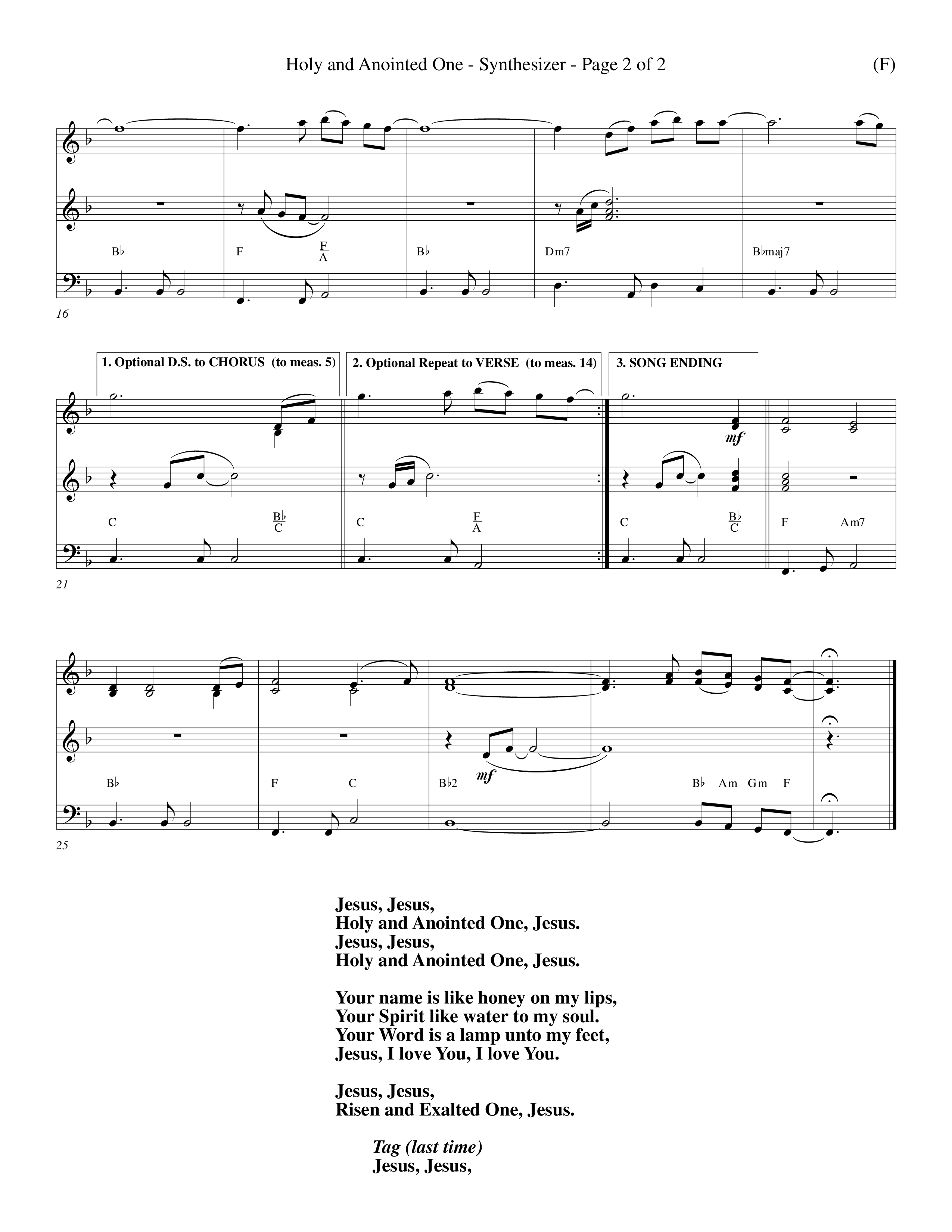 Holy And Anointed One (Choral Anthem SATB) Synth (Word Music Choral / Orch. Ed Dickinson)
