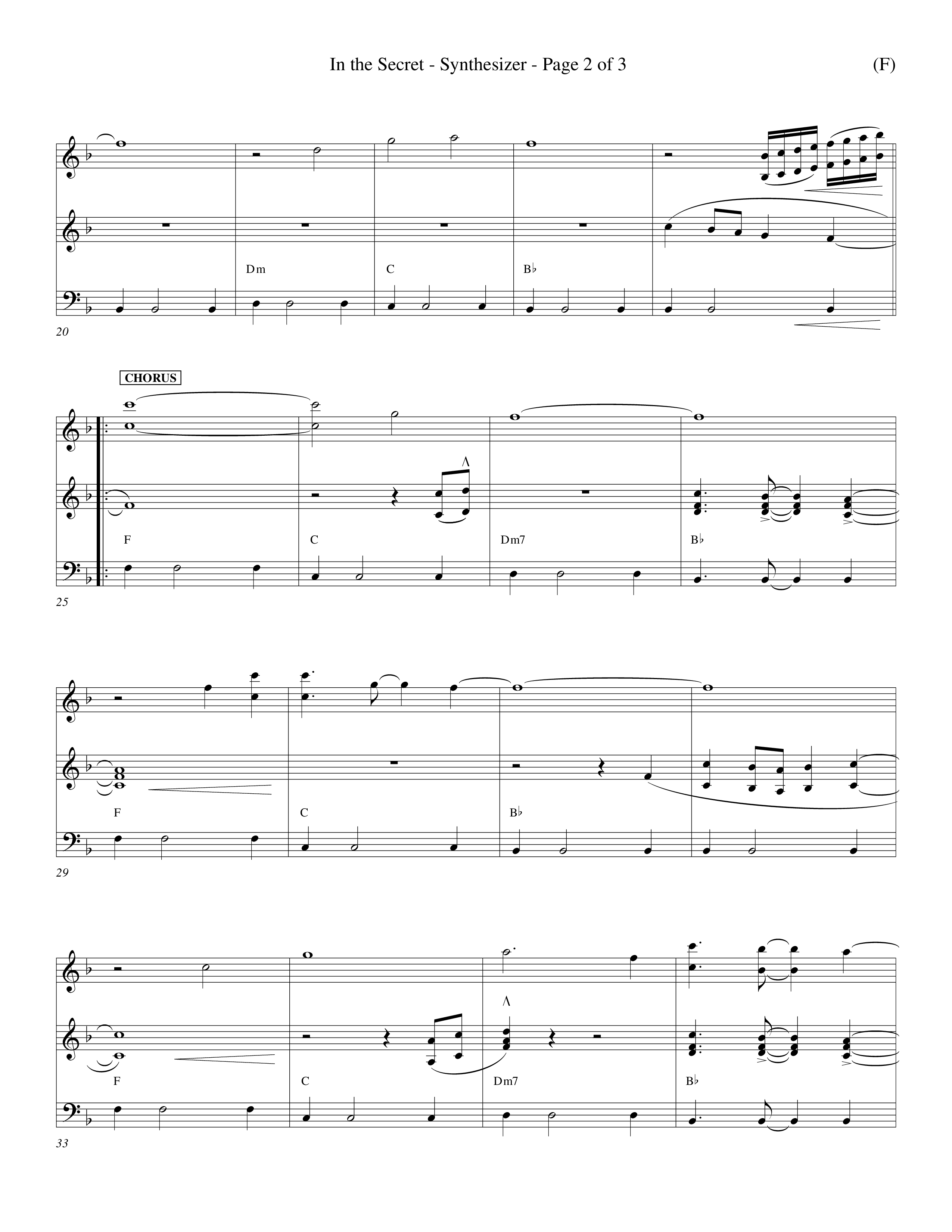 In The Secret (Choral Anthem SATB) Synth (Word Music Choral / Orch. Richard Kingsmore)