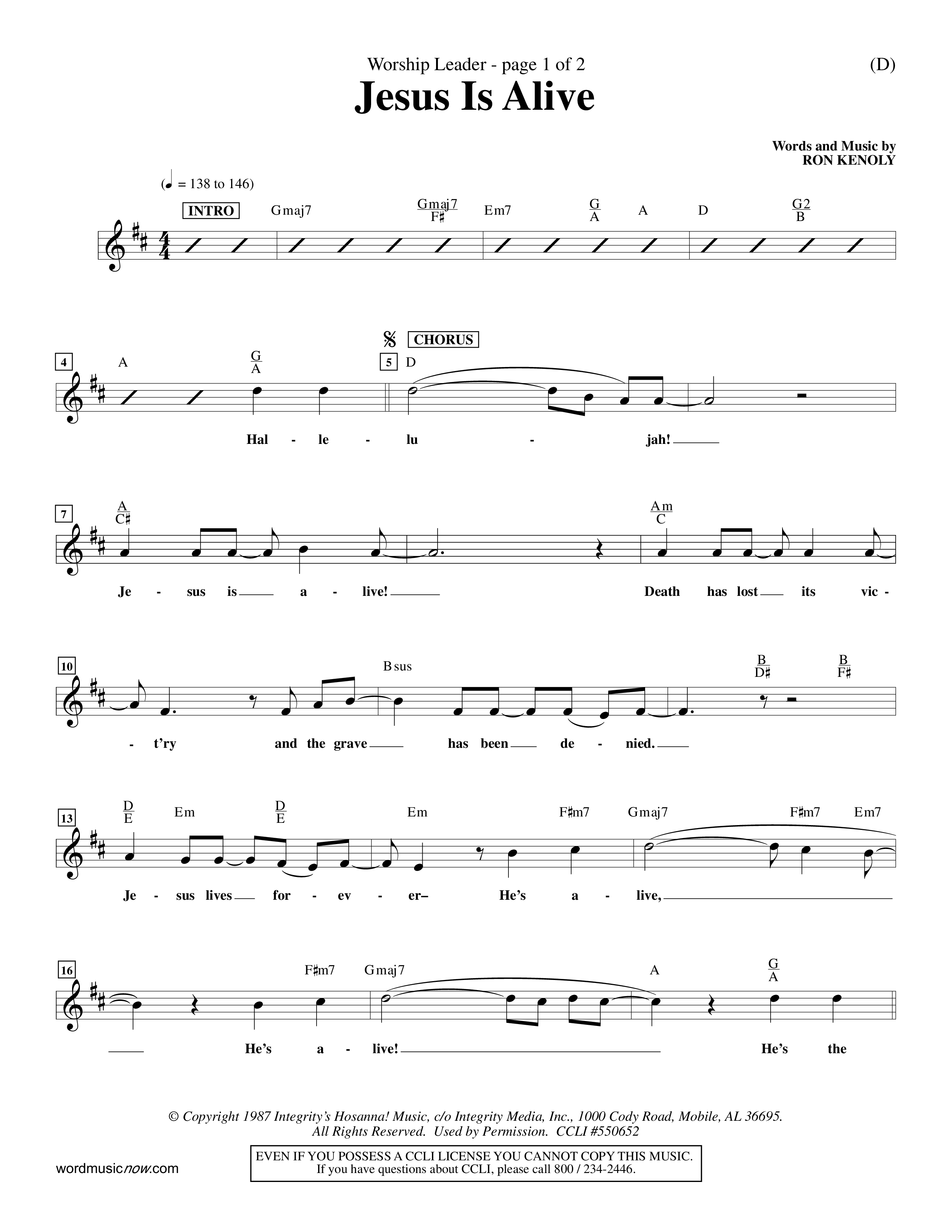 Jesus Is Alive (Choral Anthem SATB) Rhythm Pack (Word Music Choral / Orch. Dave Williamson)