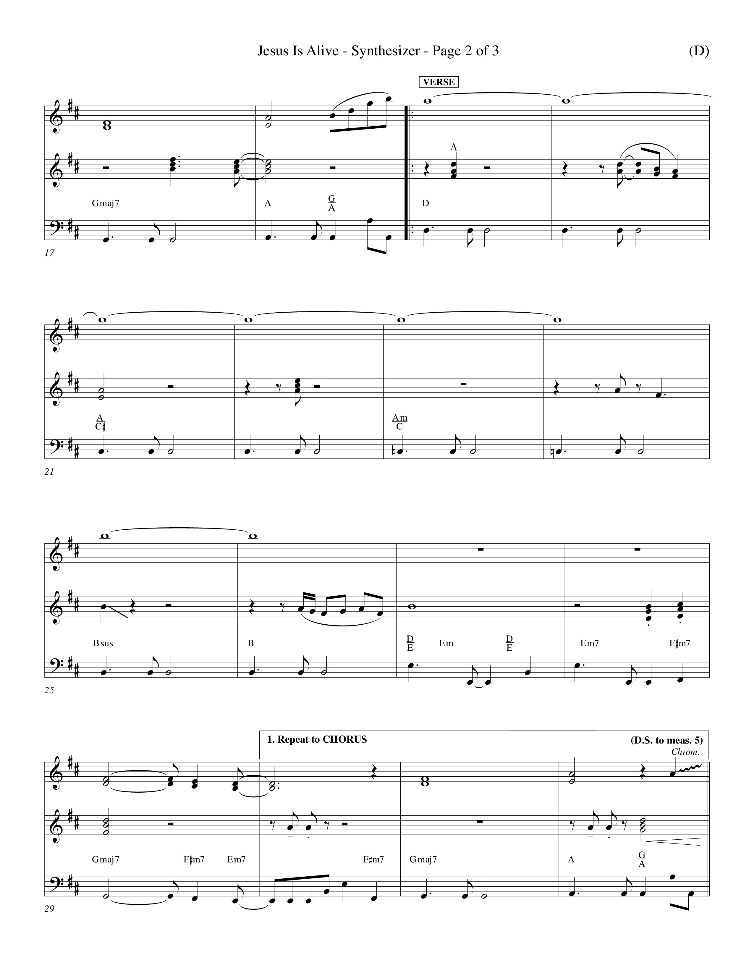 Jesus Is Alive (Choral Anthem SATB) Synth (Word Music Choral / Orch. Dave Williamson)