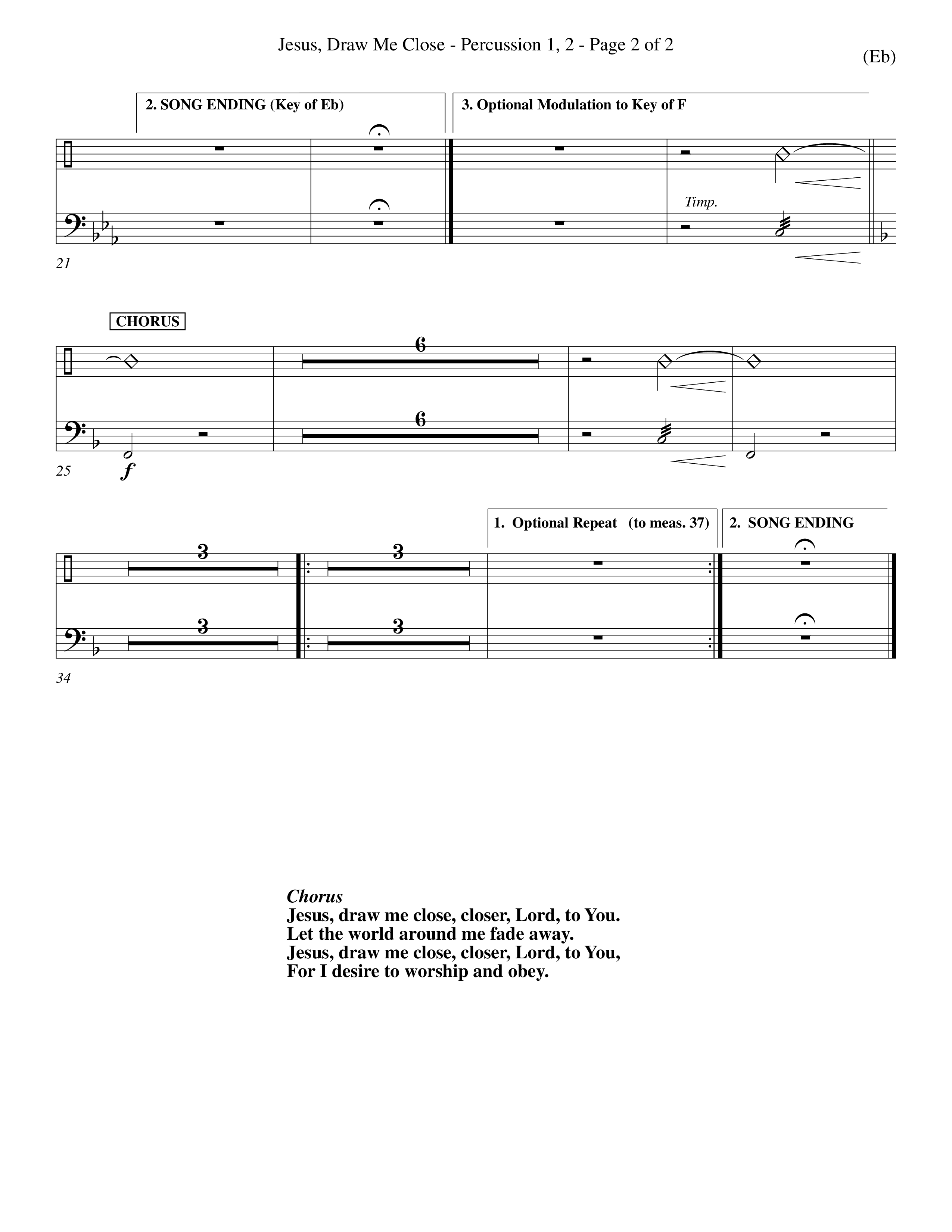 Jesus Draw Me Close (Choral Anthem SATB) Percussion 1/2 (Word Music Choral / Orch. David Winkler)