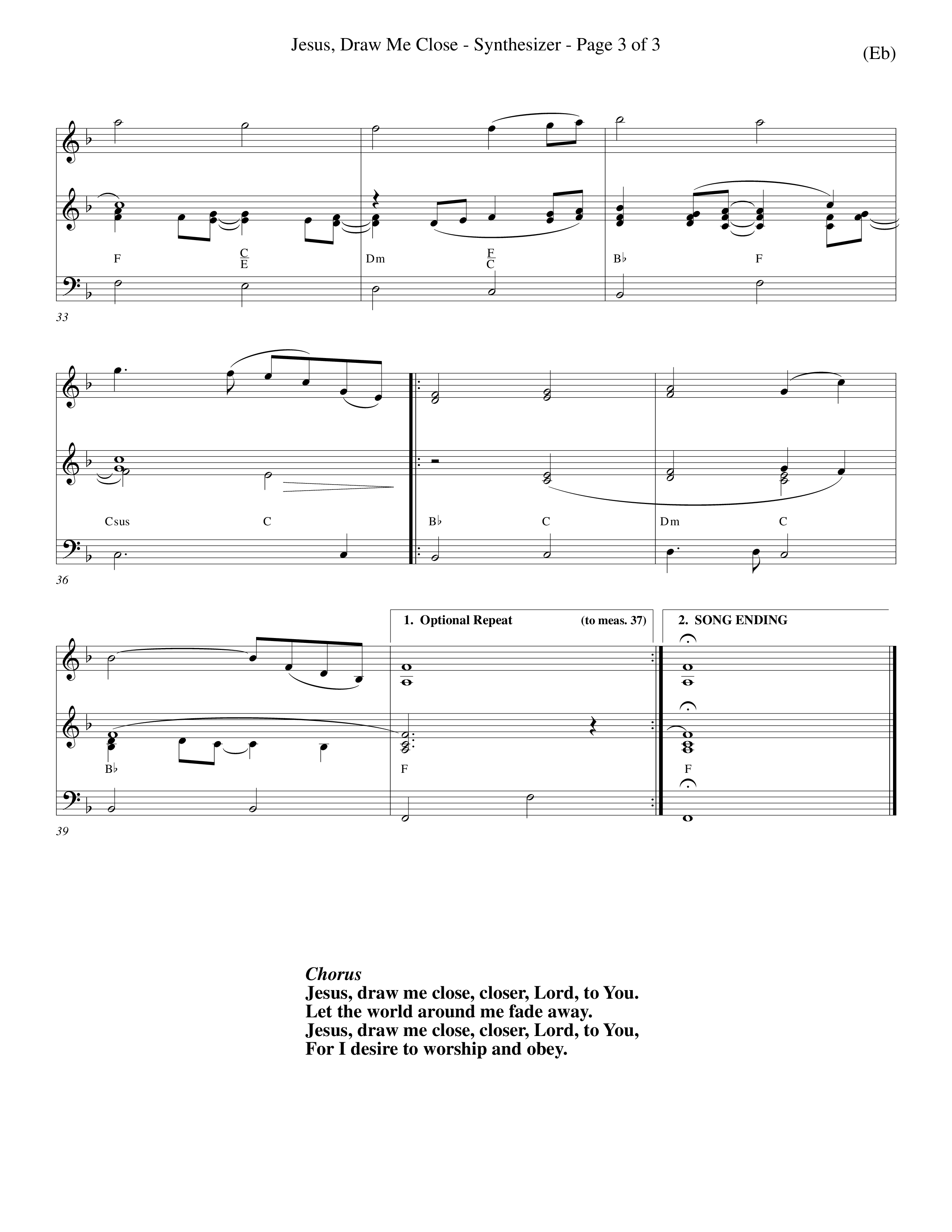 Jesus Draw Me Close (Choral Anthem SATB) Synth (Word Music Choral / Orch. David Winkler)