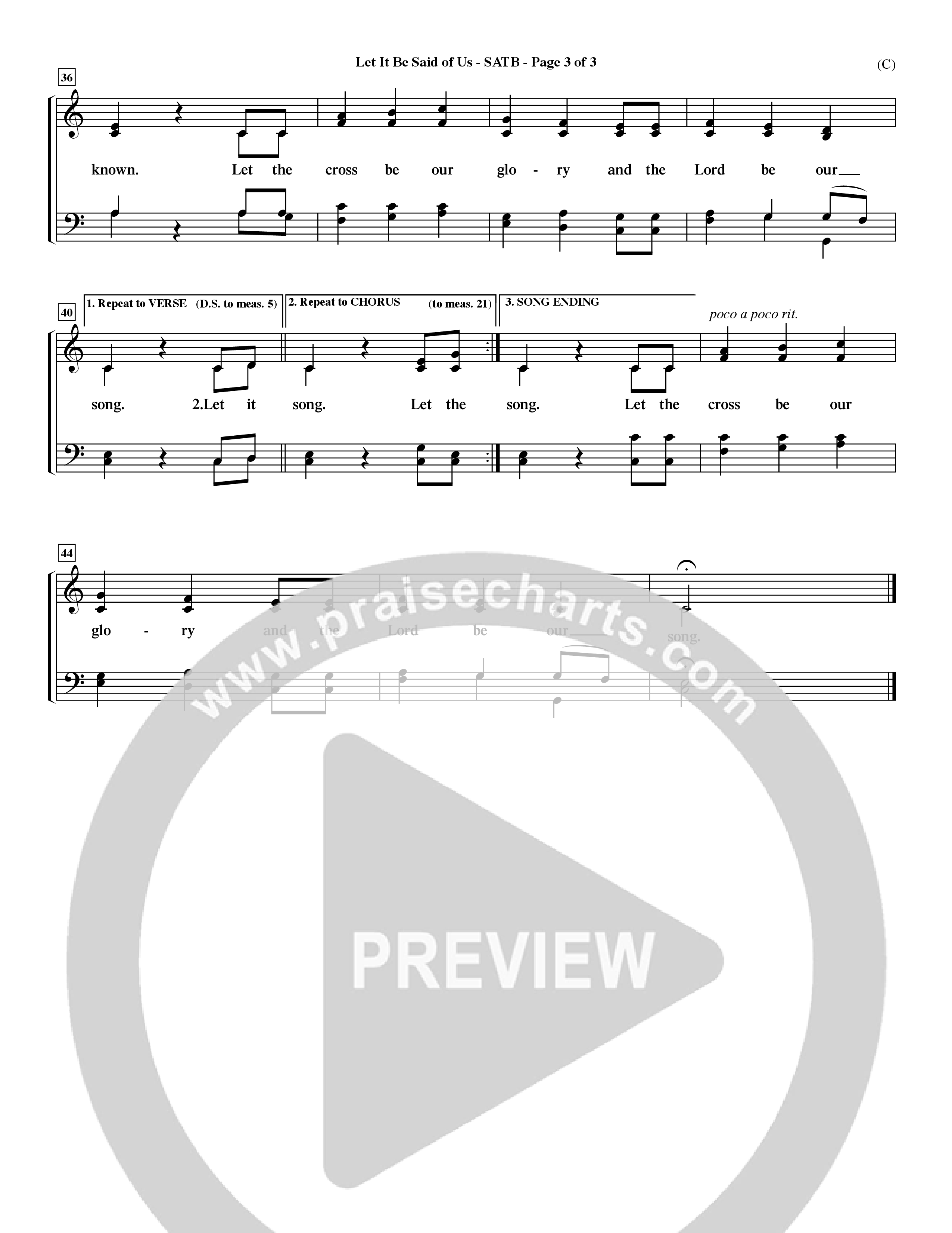 Let It Be Said Of Us (Choral Anthem SATB) Choir Sheet (SATB) (Word Music Choral / Orch. Larry Mayfield)