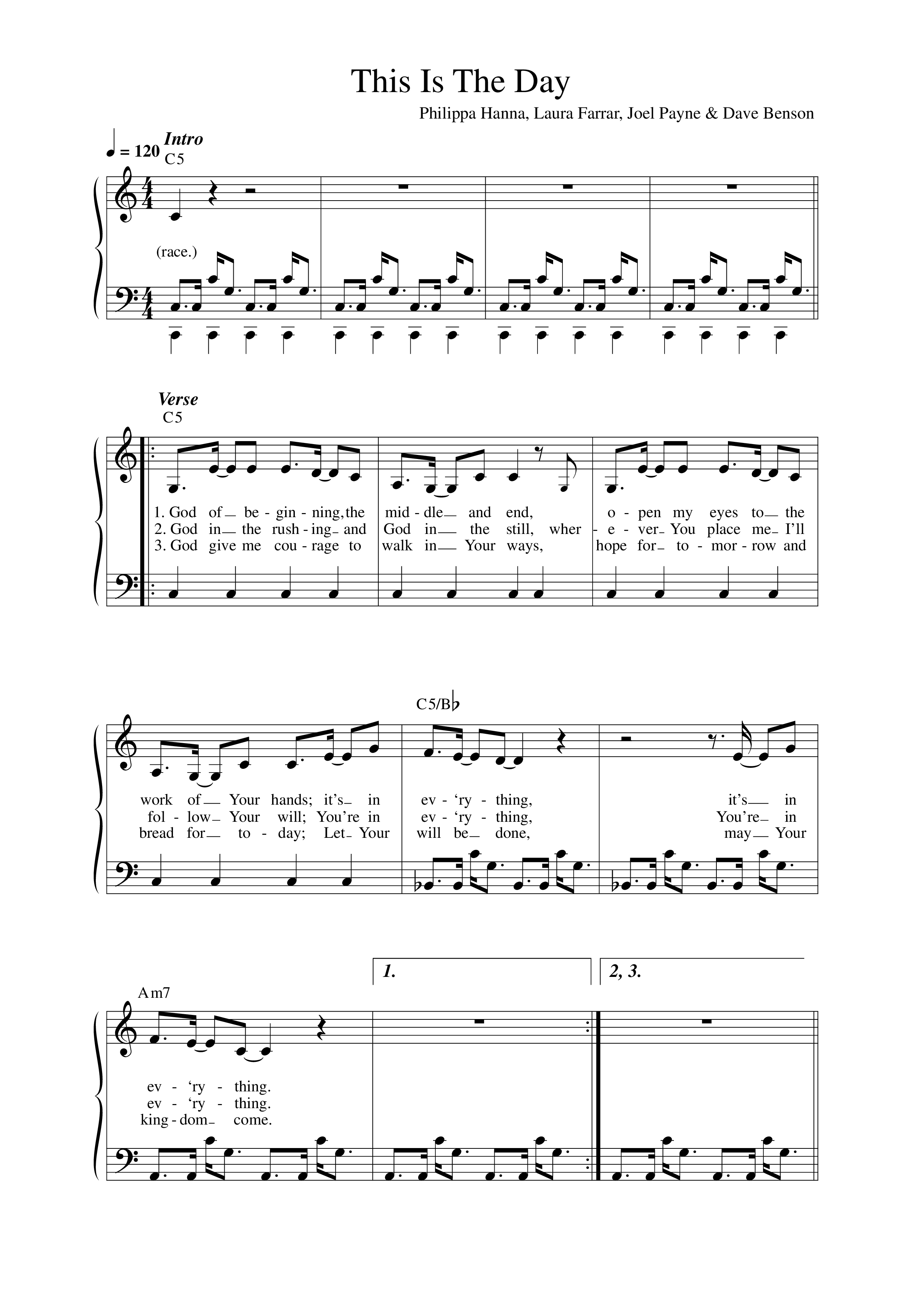 This Is The Day Lead Sheet Melody (Boundless)