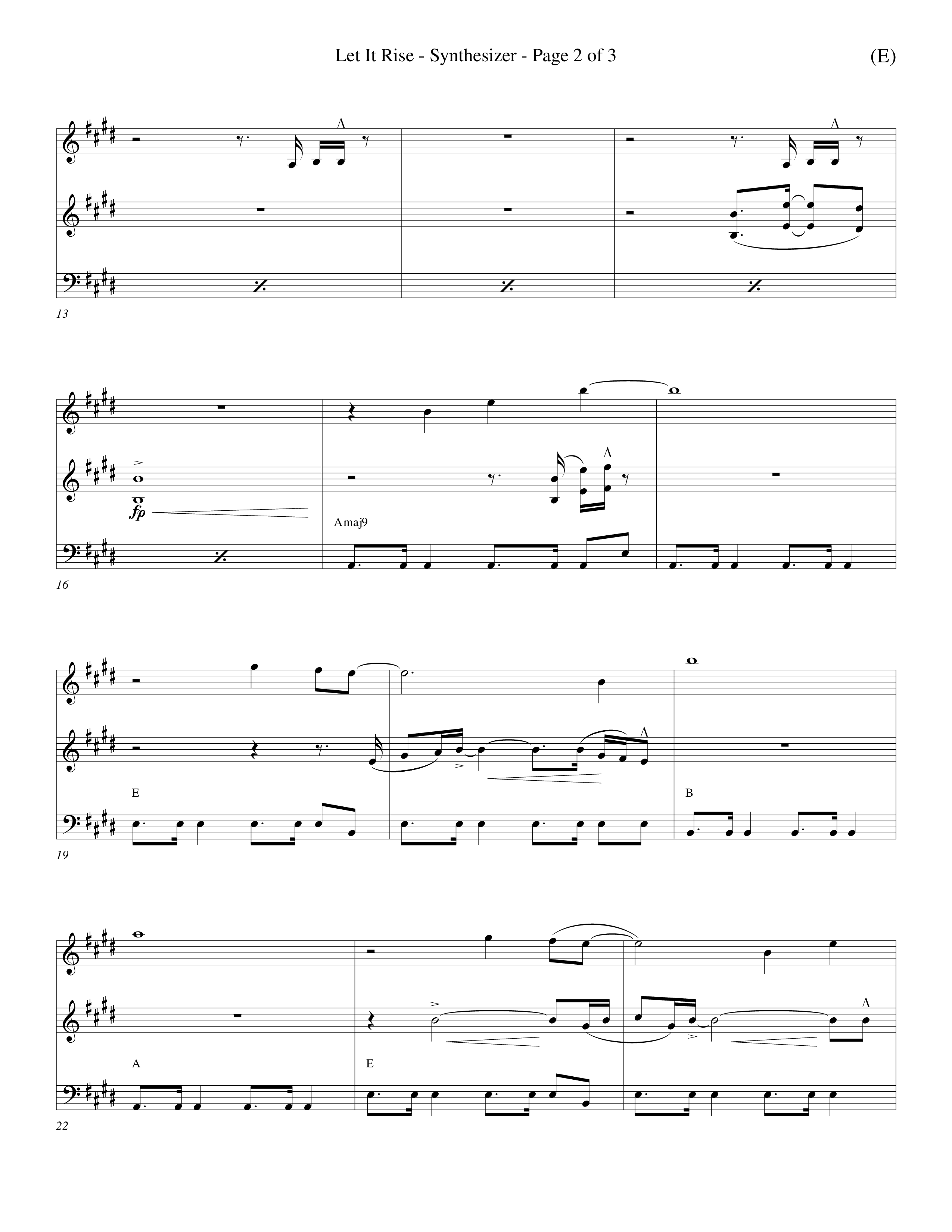 Let It Rise (Choral Anthem SATB) Synth (Word Music Choral / Orch. Richard Kingsmore)