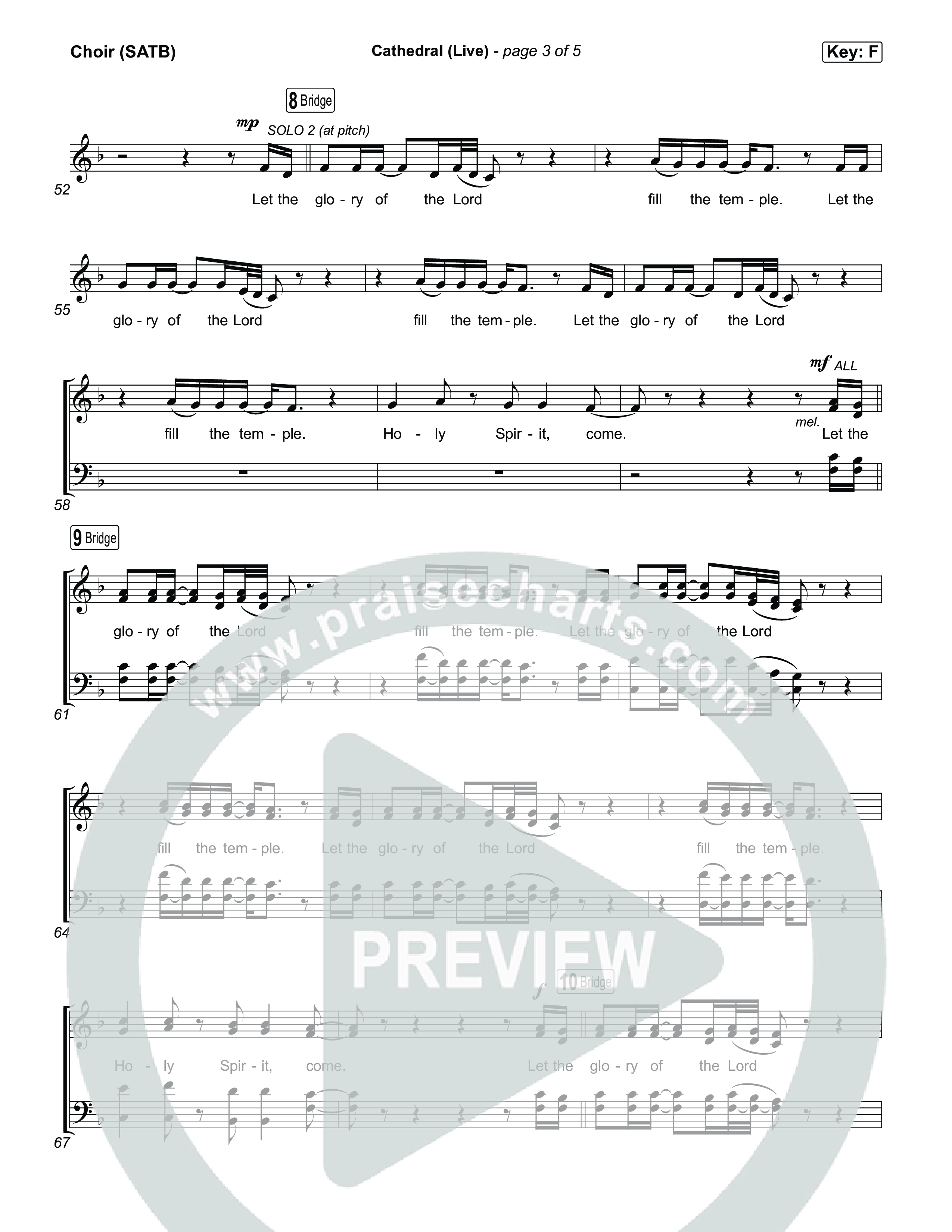Cathedral (Live) Choir Sheet (SATB) (Cageless Birds / Jonathan David Helser / Melissa Helser)