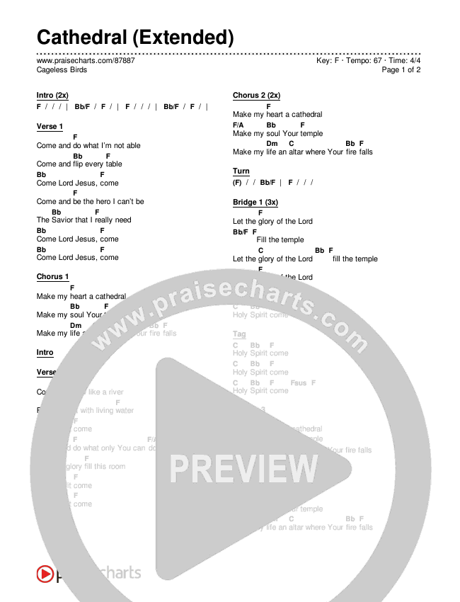 Cathedral (Extended) Chords & Lyrics (Cageless Birds / Jonathan David Helser / Melissa Helser)