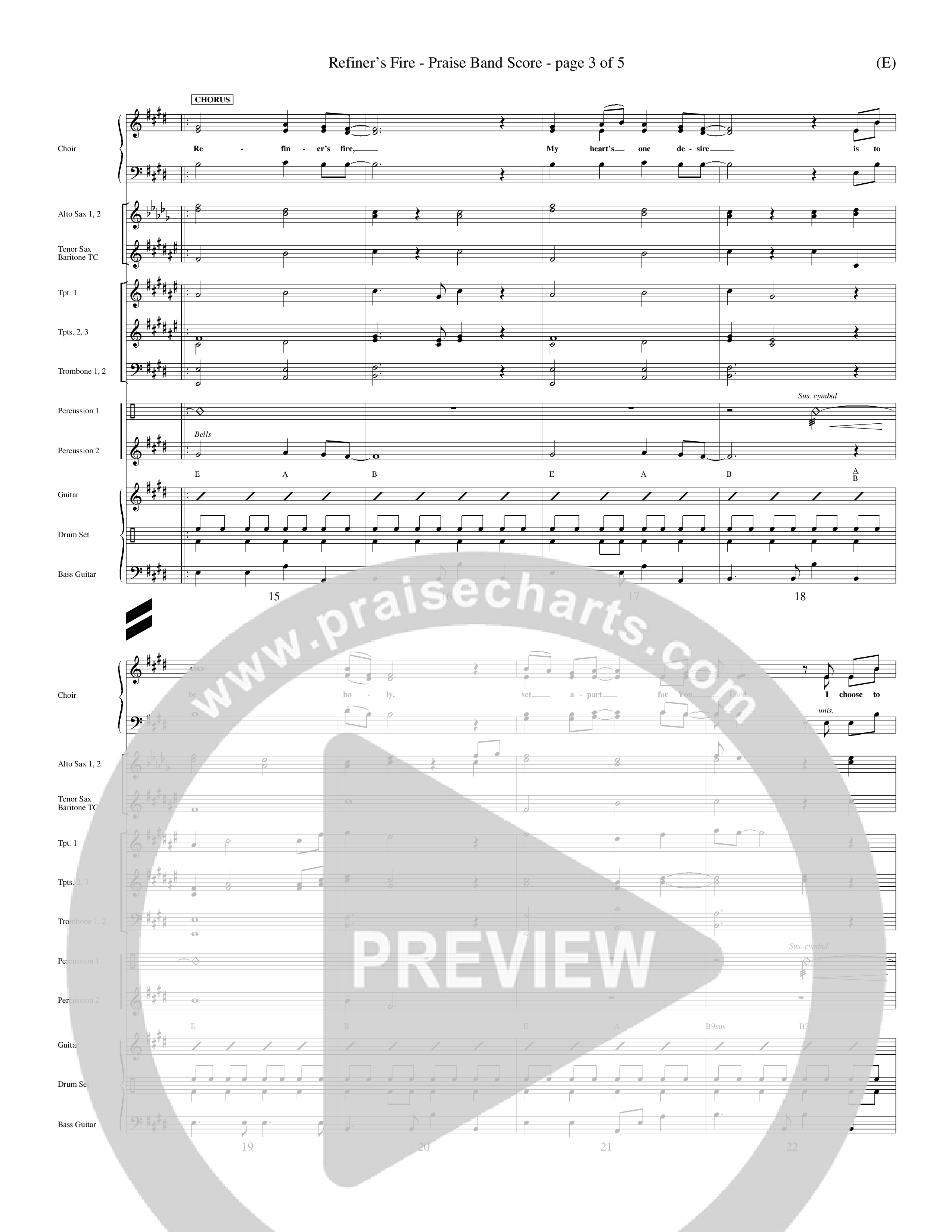 Refiner's Fire (Choral Anthem SATB) PraiseBand (incl. Brass) (Word Music Choral / Orch. Larry Mayfield)