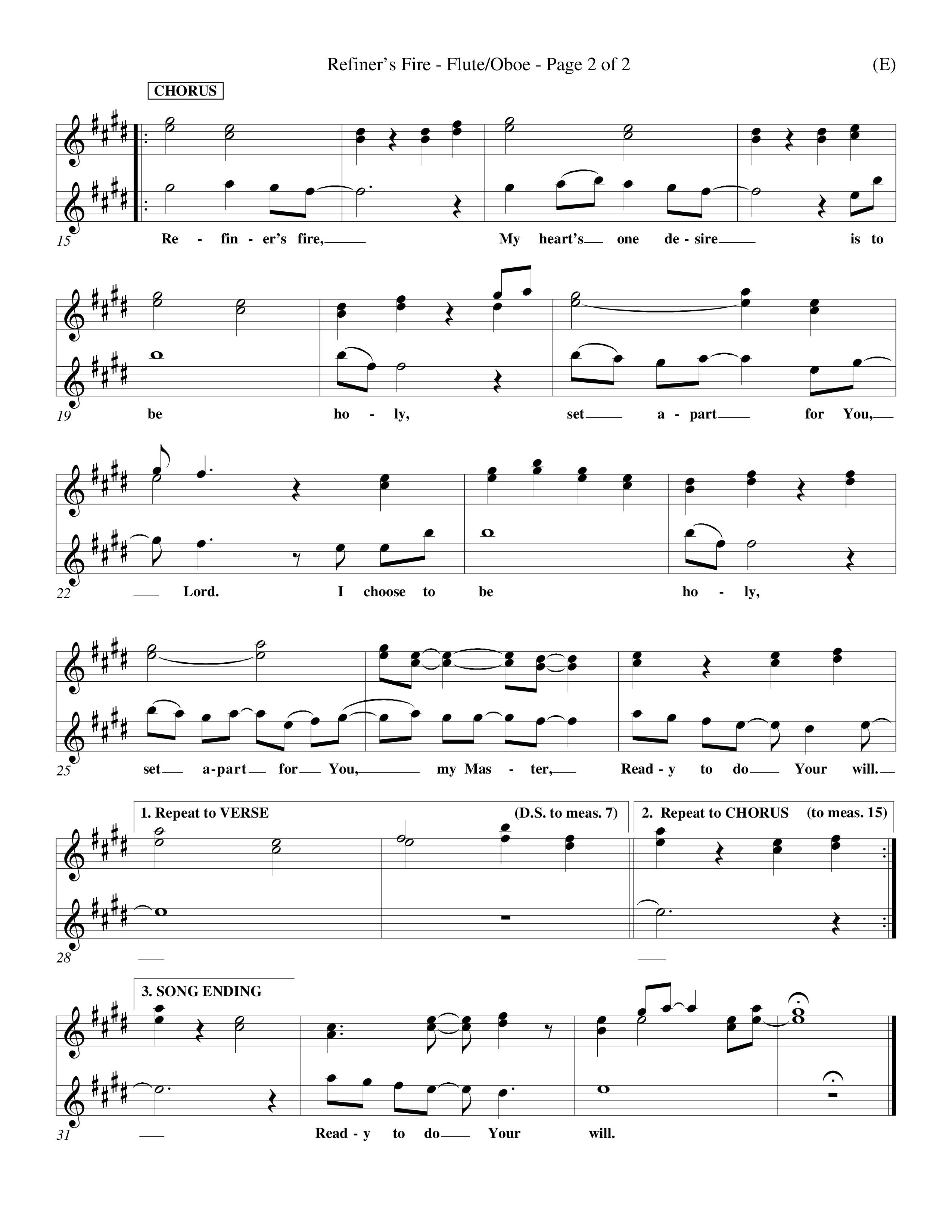 Refiner's Fire (Choral Anthem SATB) Flute/Oboe (Word Music Choral / Orch. Larry Mayfield)