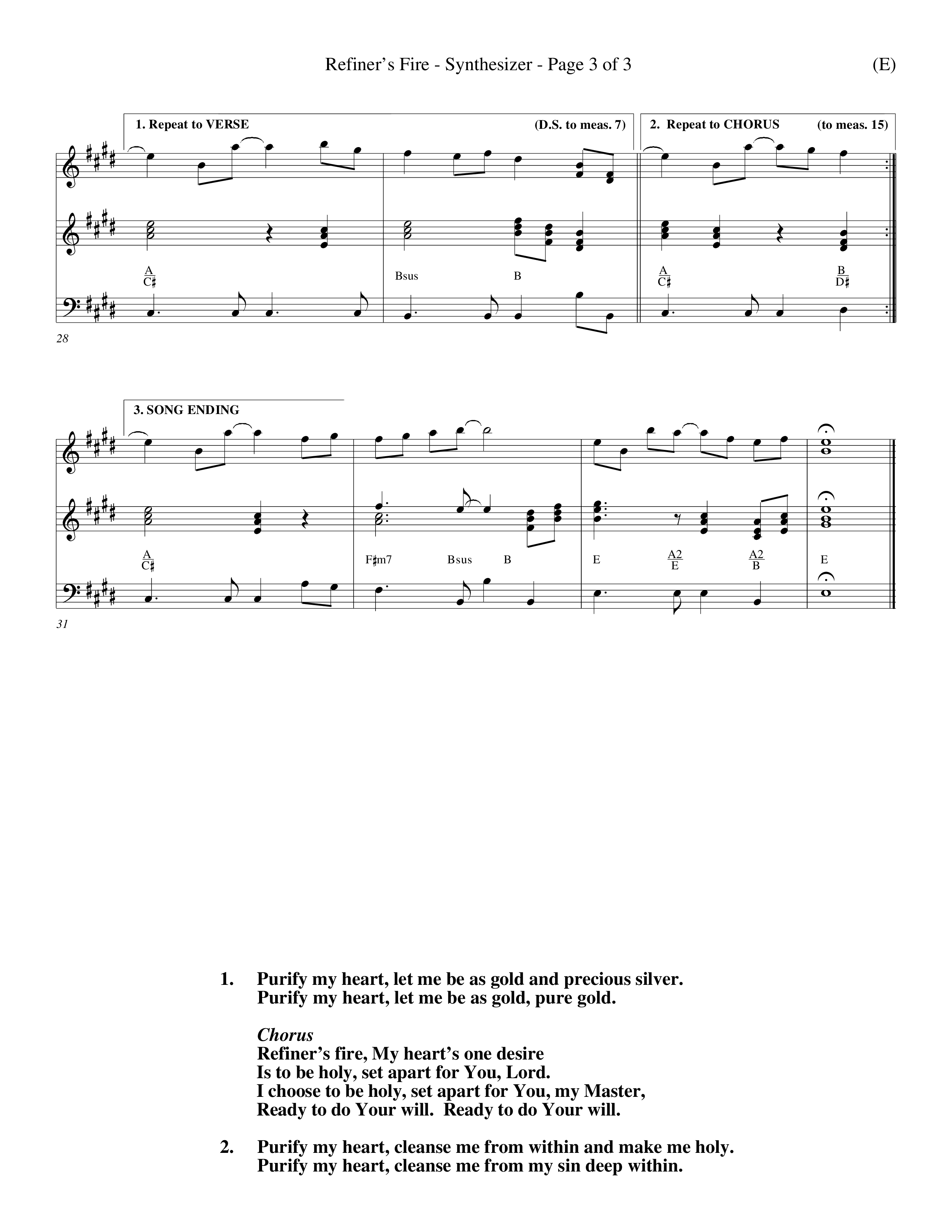 Refiner's Fire (Choral Anthem SATB) Synth (Word Music Choral / Orch. Larry Mayfield)