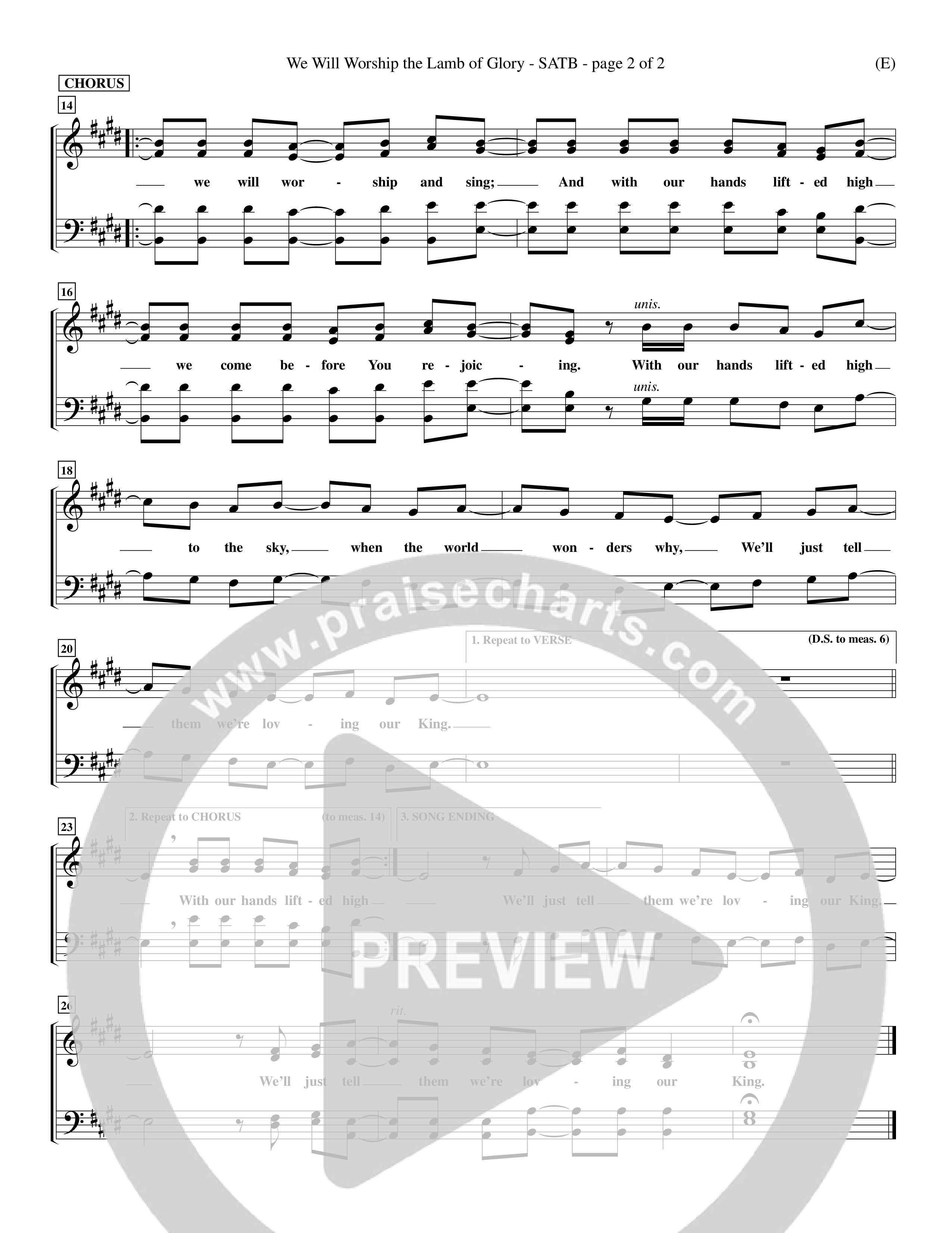 We Will Worship The Lamb of Glory (Choral Anthem SATB) Choir Sheet (SATB) (Word Music Choral / Orch. J. Daniel Smith)