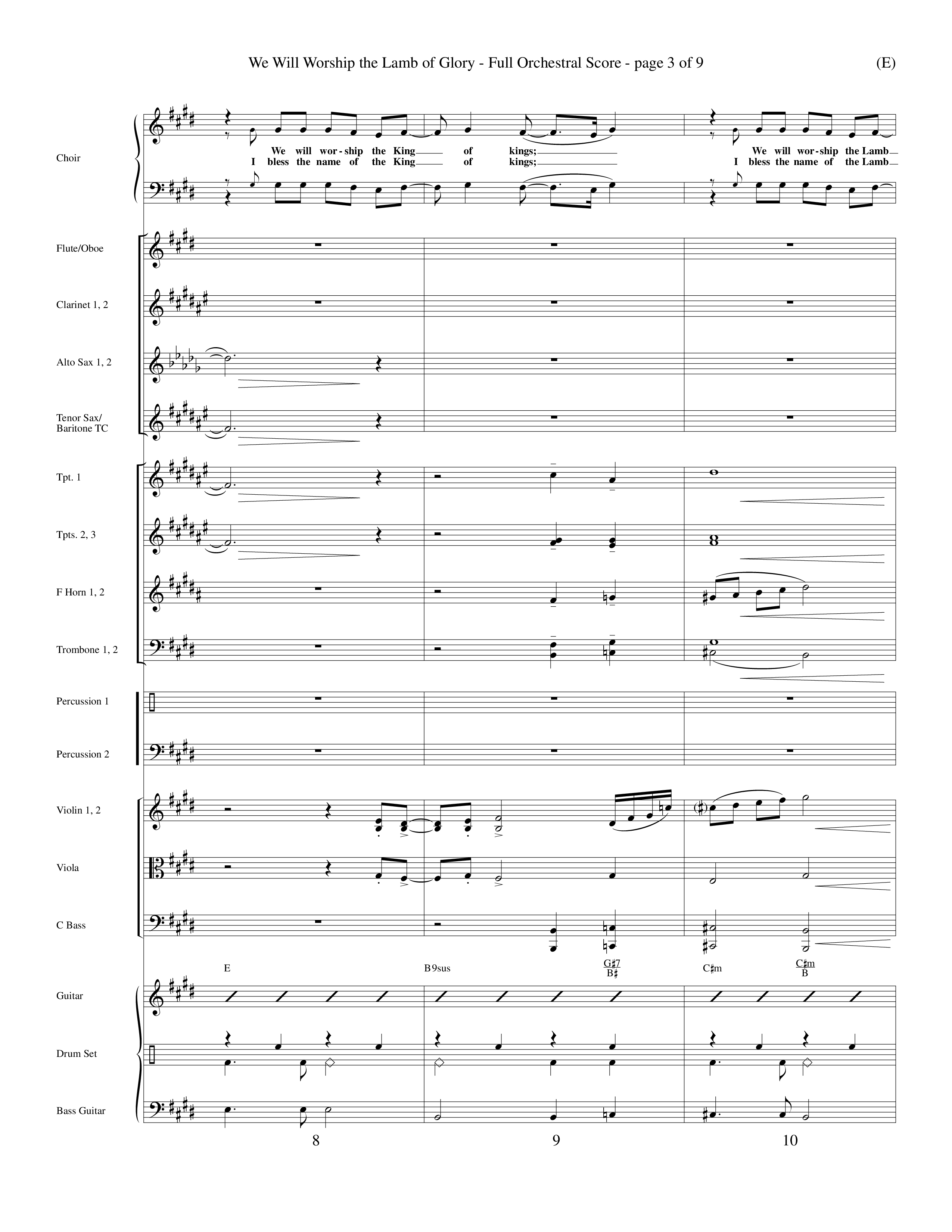 We Will Worship The Lamb of Glory (Choral Anthem SATB) Conductor's Score (Word Music Choral / Orch. J. Daniel Smith)