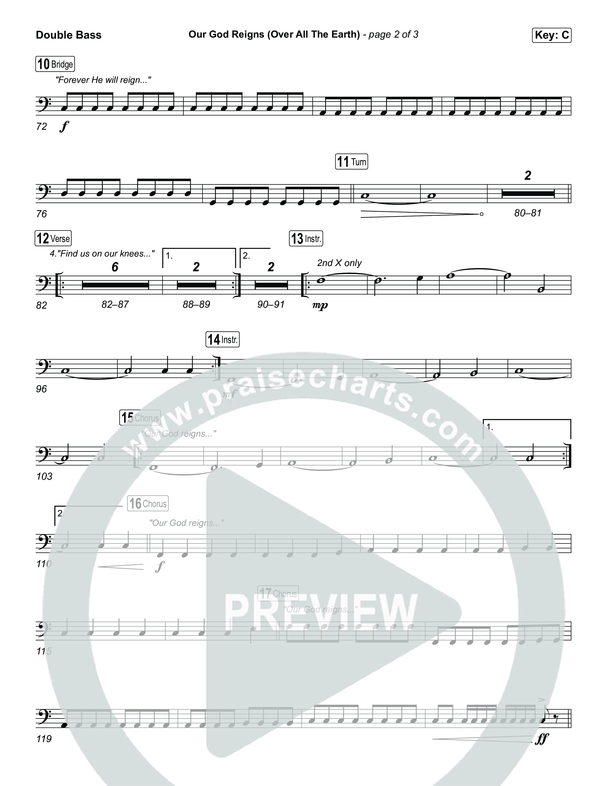 Our God Reigns (Over All The Earth) (Live) String Bass (Martin Smith / Cody Carnes / Kari Jobe)