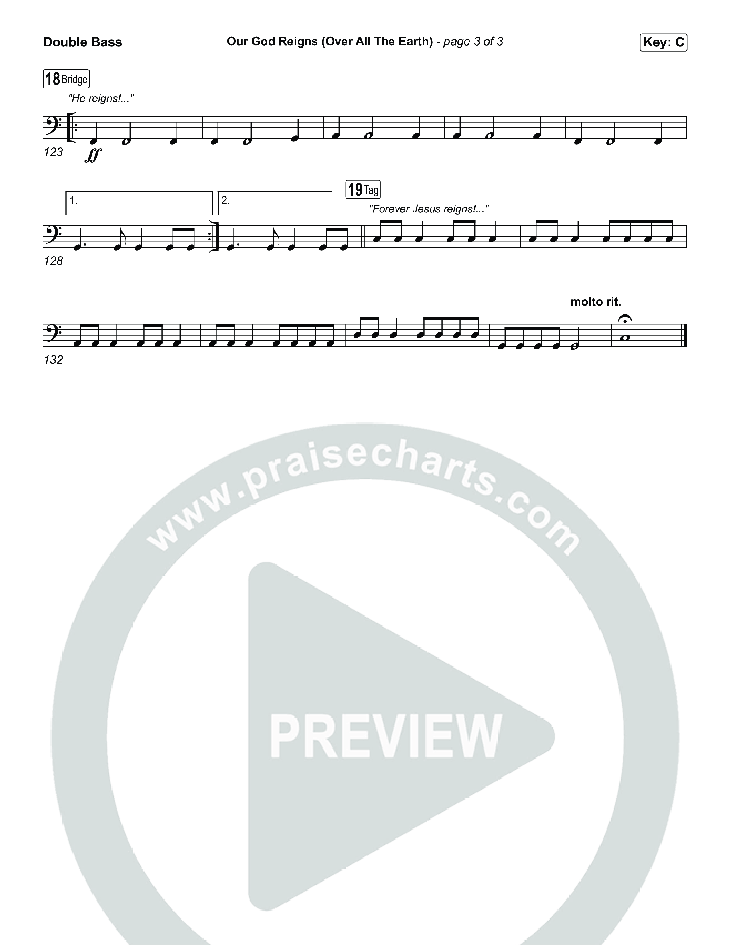 Our God Reigns (Over All The Earth) (Live) String Bass (Martin Smith / Cody Carnes / Kari Jobe)